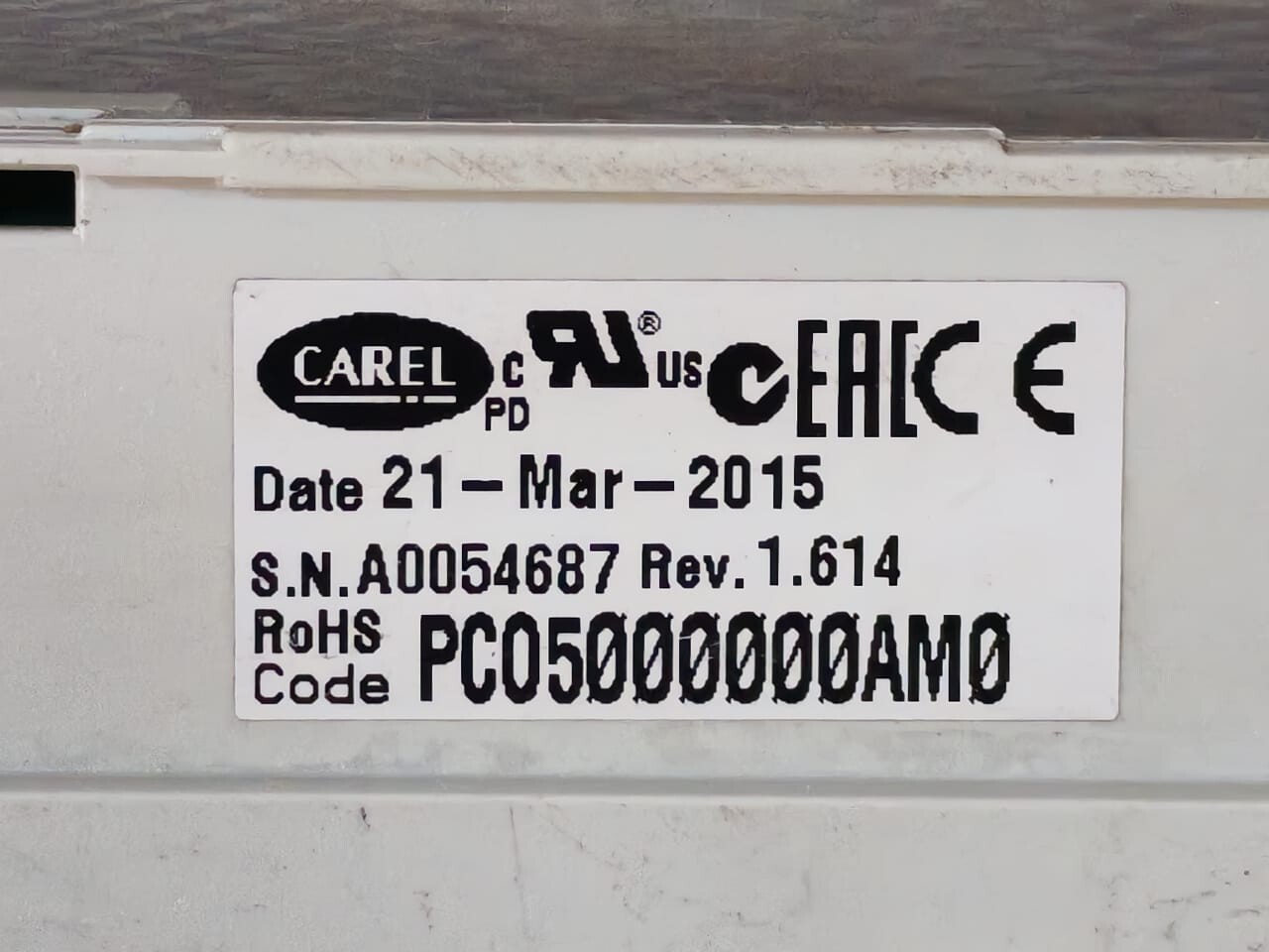 CAREL PCO5000000AM0 O5 CAREL PCO5000000AM0 Rev: 1.614 CONTROLLER 4