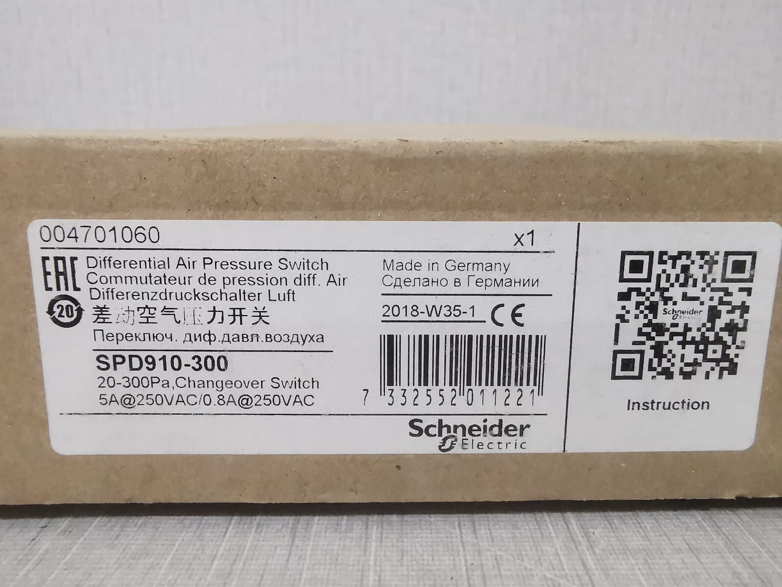 Schneider Electric SPD910-300Pa Schneider Electric 004701060 DIFFERENTIAL Pressure Switch SPD910-300Pa 6