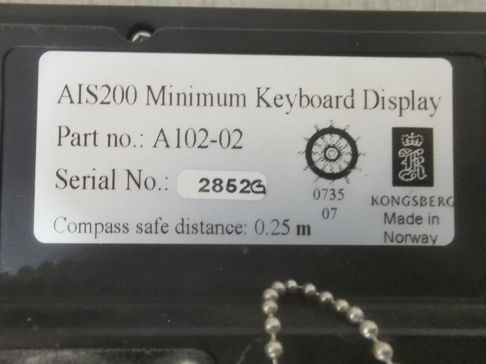 KONGSBERG A102-02 Minimum Keyboard Display AIS200 2