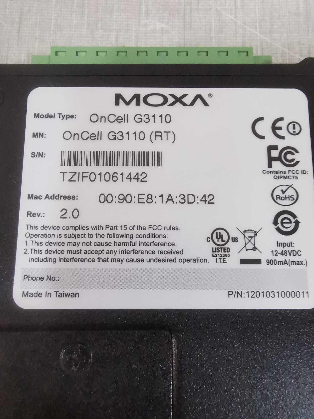 Moxa G3110 MOXA ONCELL G3110 V2.0 (RT) Advanced Quad-Band GSM/GPRS/EDGE IP Gateway 4