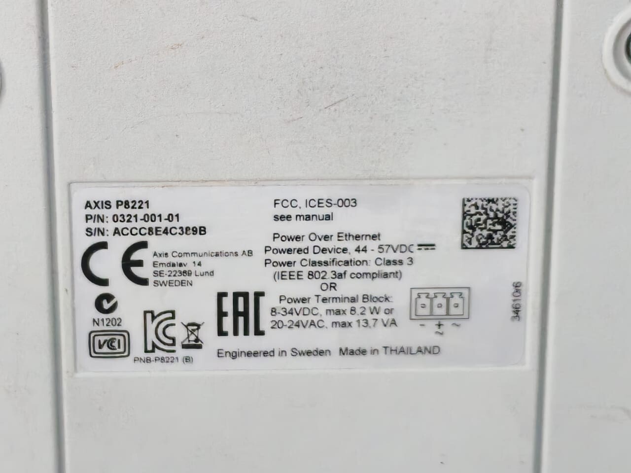 AXIS 0321-001-01 AXIS P8221 0321-001-01 Network I/O Module 3
