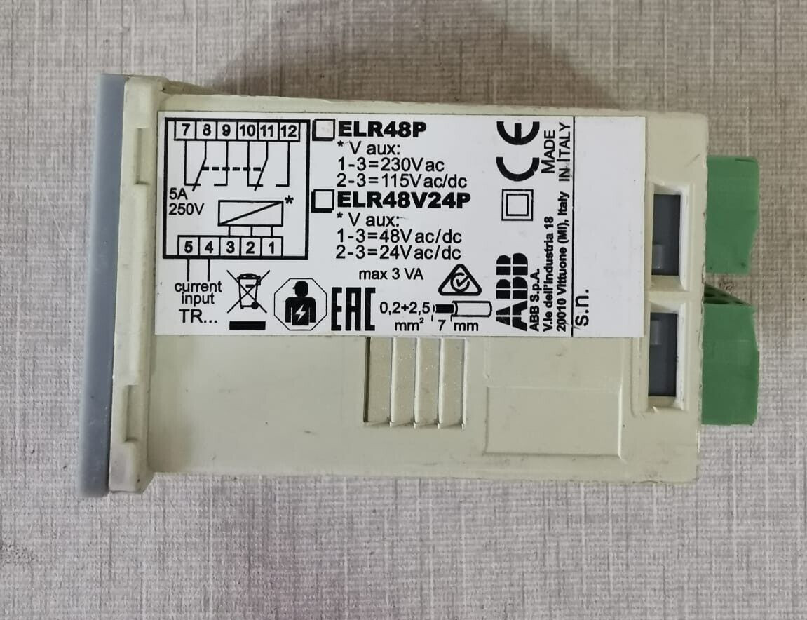 ABB ELR48P ABB ELR48P RESIDUAL CURRENT MONITOR 2