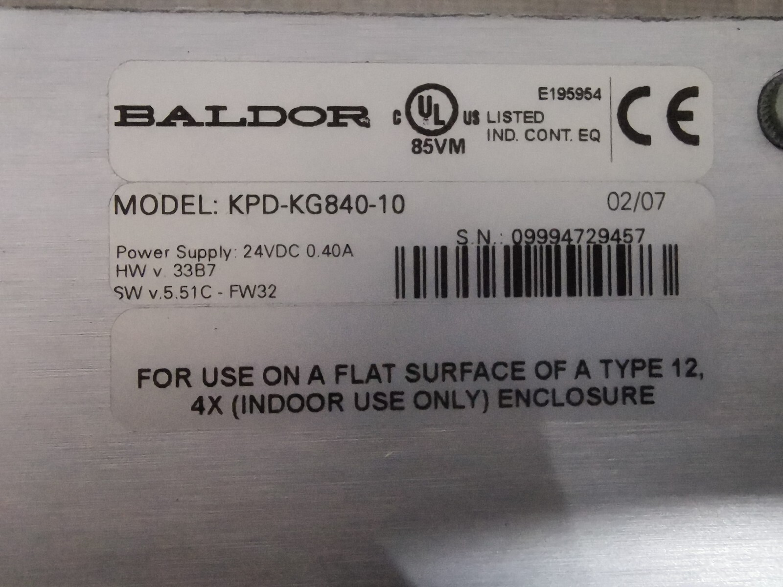 Baldor KPD-KG840-10 BALDOR KPD-KG840-10 Numeric keypad 5