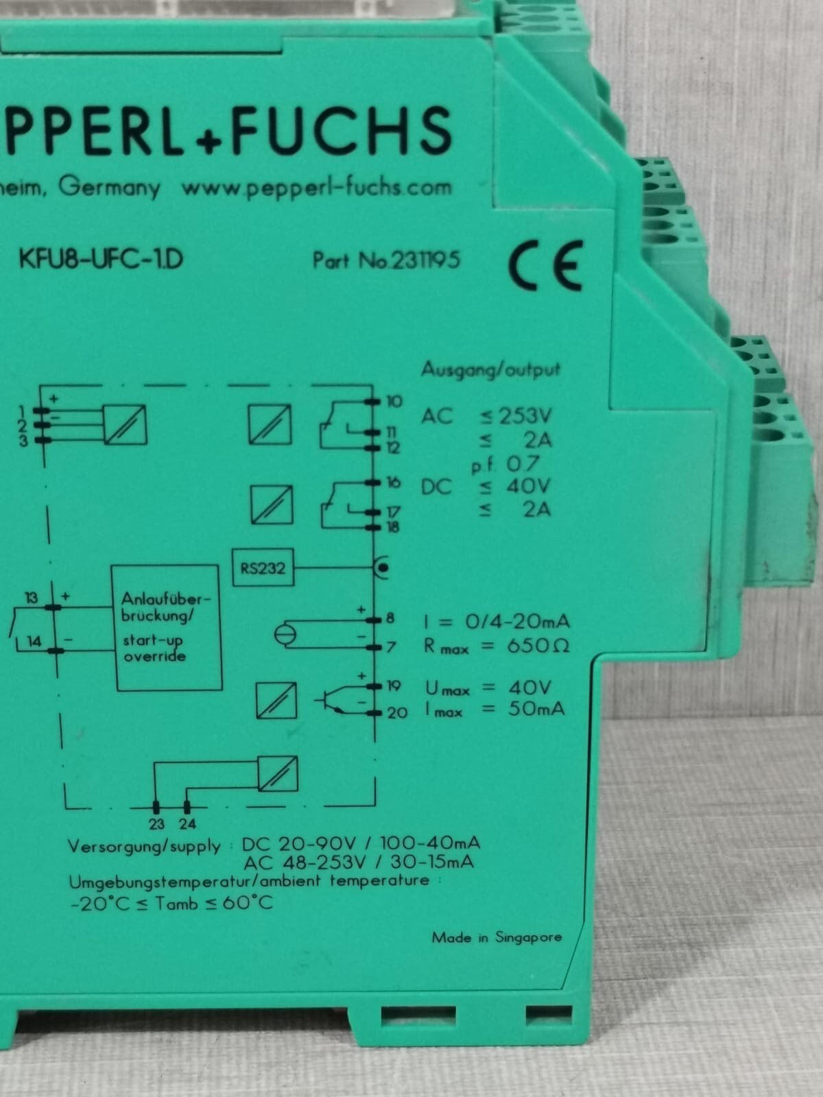 Pepperl+Fuchs 231195 PEPPERL+FUCHS KFU8-UFC-1D frequency Converter 231195 2
