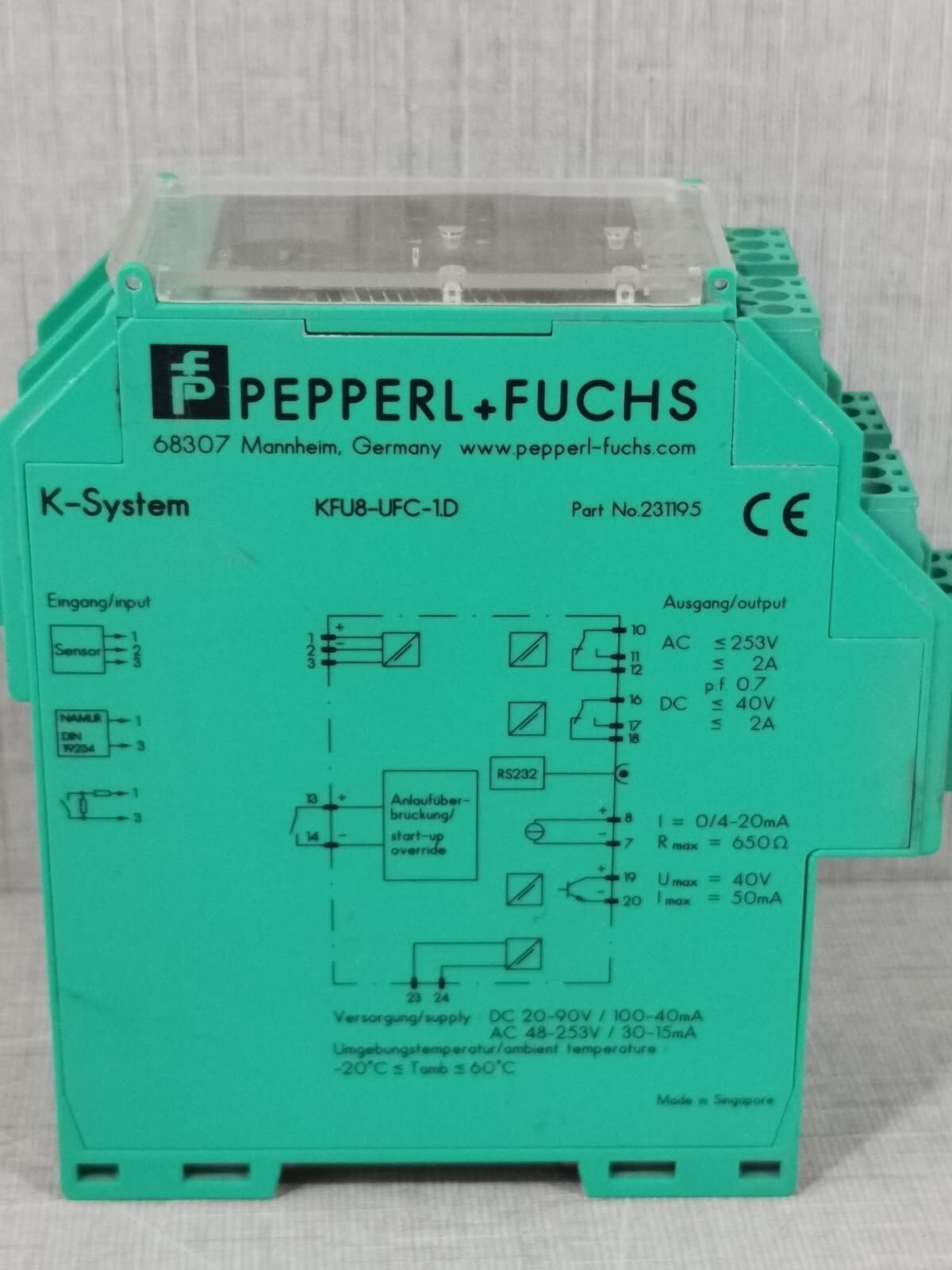 Pepperl+Fuchs 231195 PEPPERL+FUCHS KFU8-UFC-1D frequency Converter 231195 3