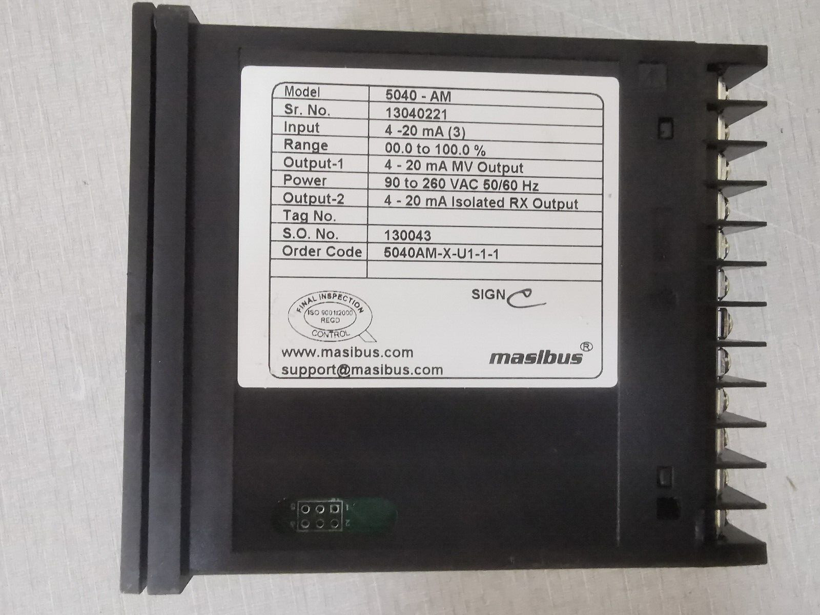 MASIBUS 5040-AM MASIBUS 5040-AM Temperature Control 3