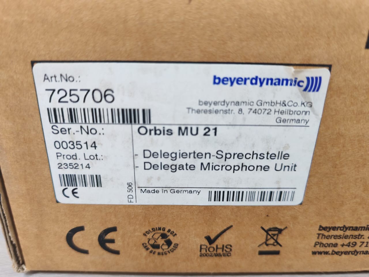 Beyerdynamic 725706 Beyerdynamic 725706 Delegate Microphone Unit W/O MICROPHONE 10