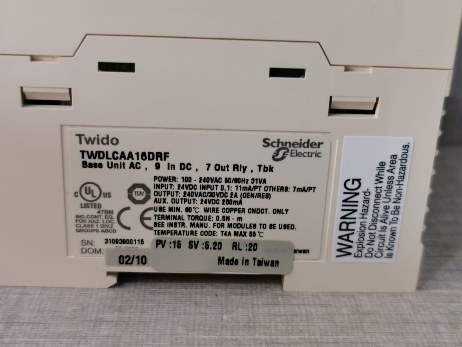 Schneider Electric TWDLCAA16DRF SCHNEIDER ELECTRIC TELEMECANIQUE TWDLCAA16DRF Twido-204421 BASE UNIT 100-240V 4