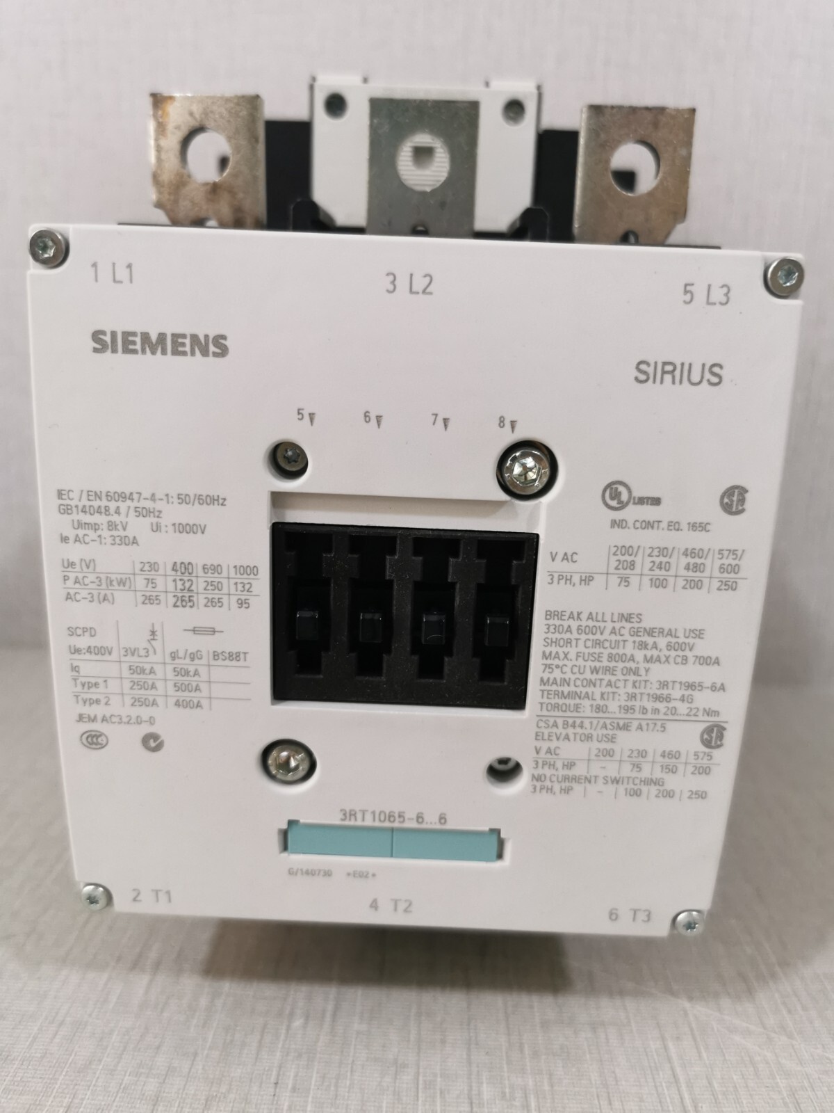 Siemens 3RH1921-1DA11-ZX90 SIEMENS SIRIUS 3RT1065-6.6 3RH1921-1DA11-ZX90 CONTACTOR 2