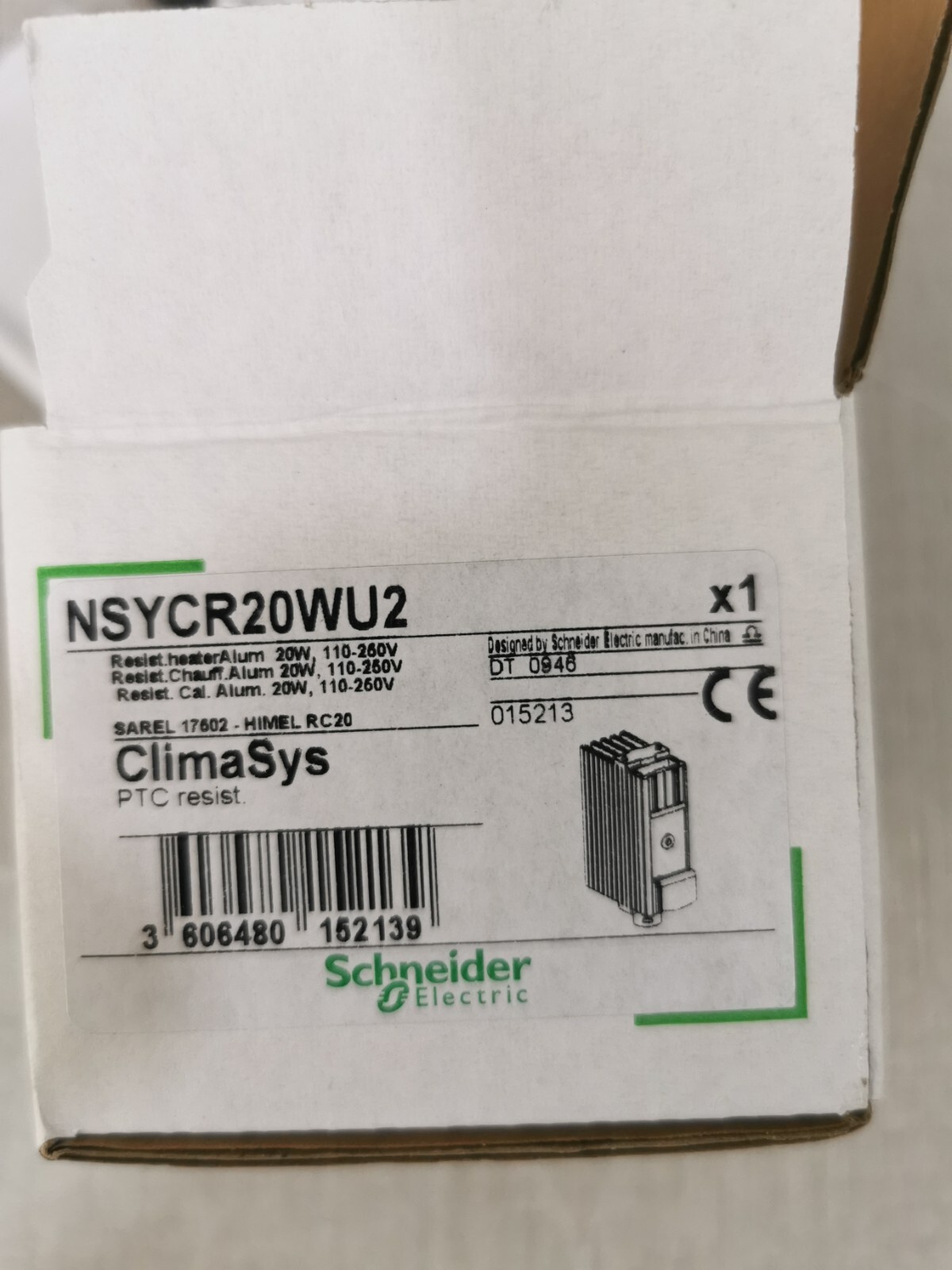 Schneider Electric NSYCR20WU2 Schneider Electric NSYCR20WU2 ClimaSys PTC heating resistance 20W, 110-250V 9