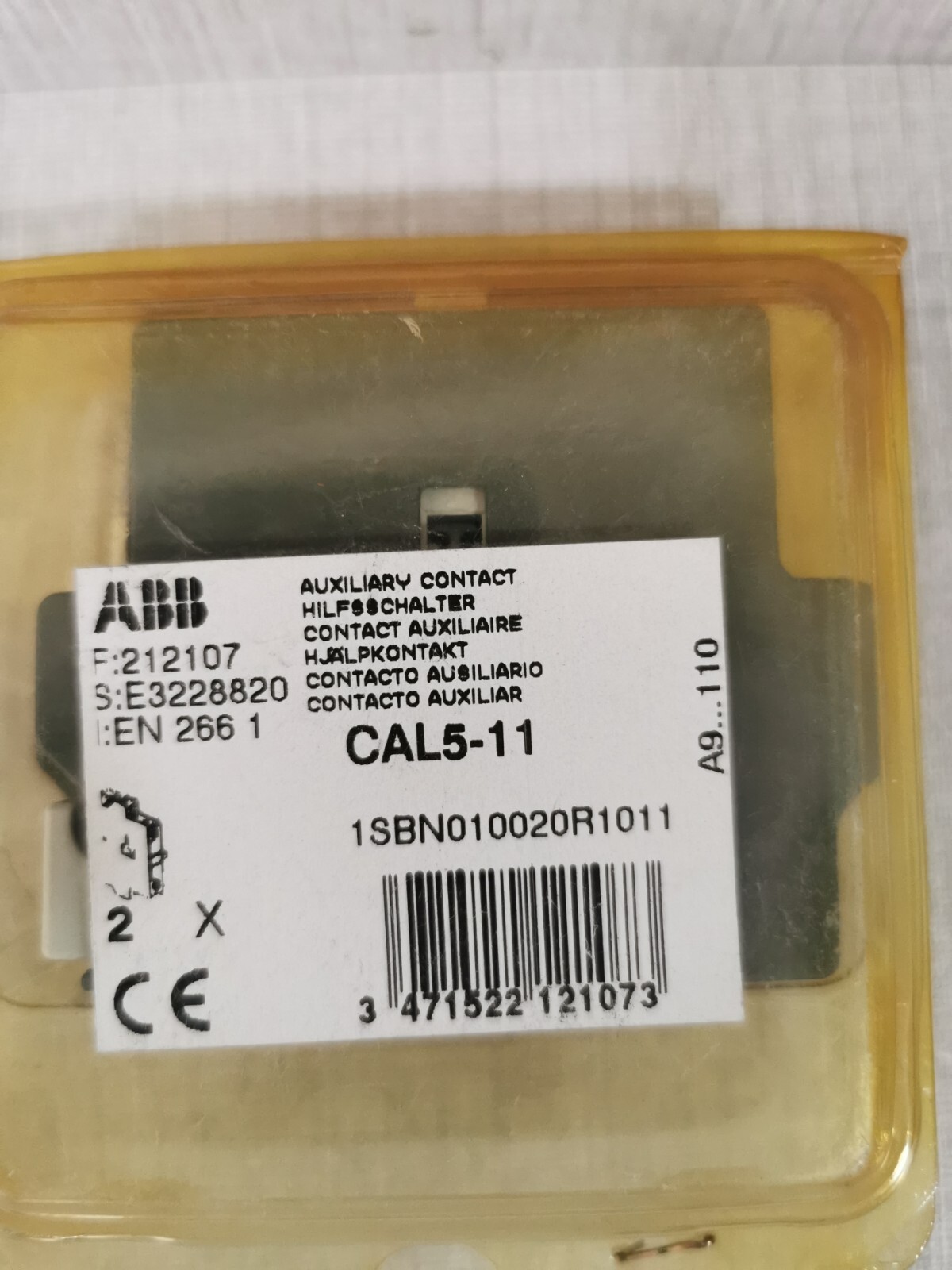 ABB 1SBN010020R1011 ABB CAL5-11 1SBN010020R1011 AUXILIARY CONTACT BLOCK 2
