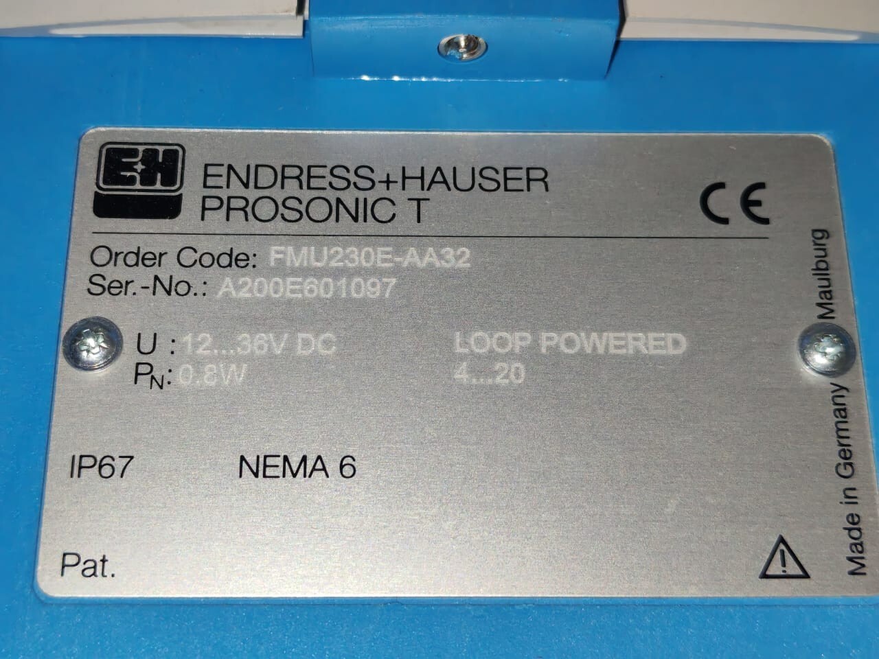 Endress+Hauser FMU230E-AA32 ENDRESS+HAUSER PROSONIC T FMU230E-AA32 TRANSMITTER 8