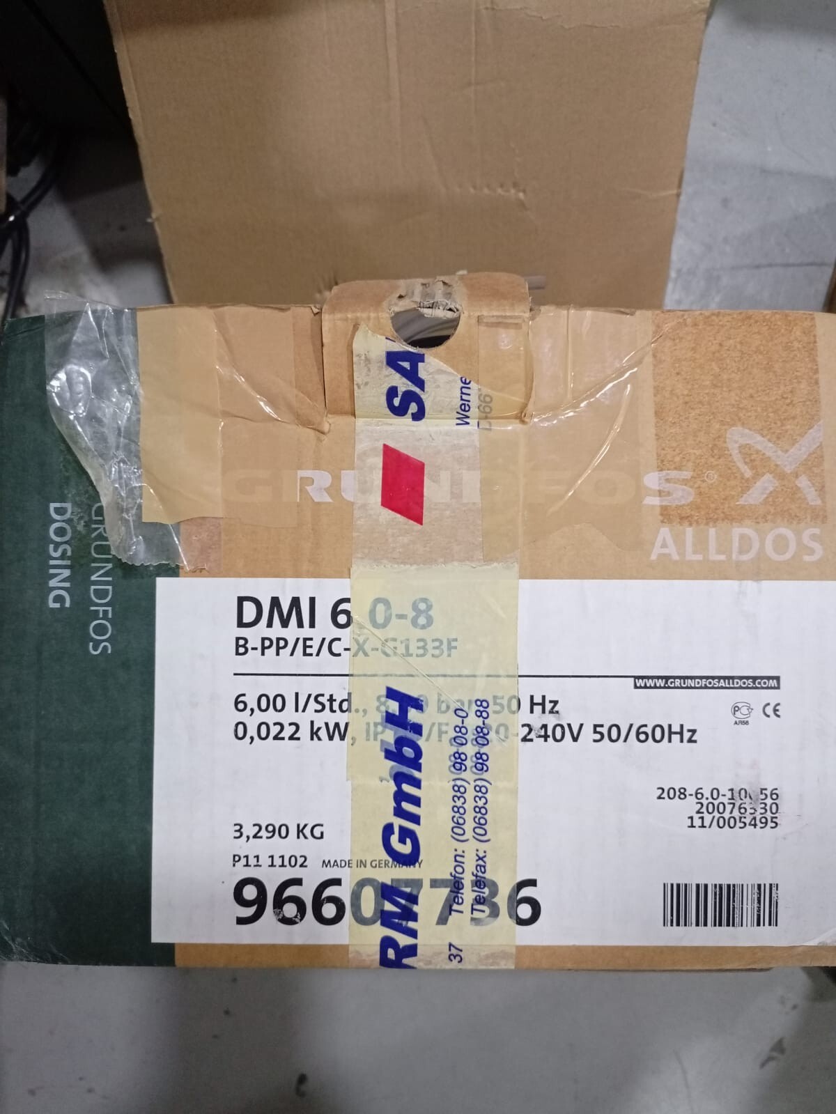 Grundfos DMI 6.0-8 B-PP/E/C-X-G133F GRUNDFOS ALLDOS DMI 6,0-8 B-PP/E/C-X-G133F DIGITAL PUMP 9