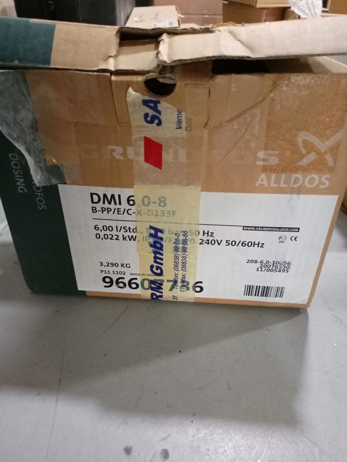 Grundfos DMI 6.0-8 B-PP/E/C-X-G133F GRUNDFOS ALLDOS DMI 6,0-8 B-PP/E/C-X-G133F DIGITAL PUMP 10