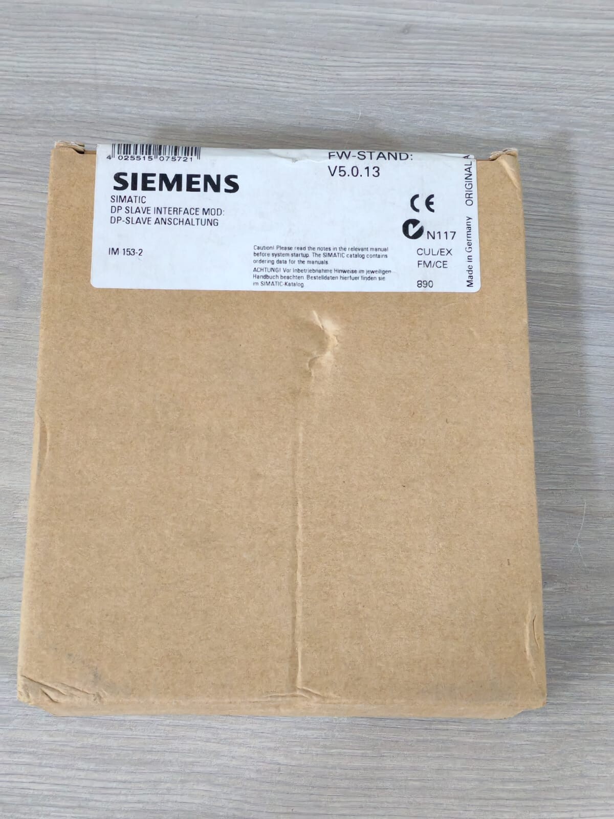 Siemens 6ES7 153-2BA02-0XB0 SIEMENS 6ES7 153-2BA02-0XB0 F/W STAND V5.0.13 INTERFACE MODULE 4