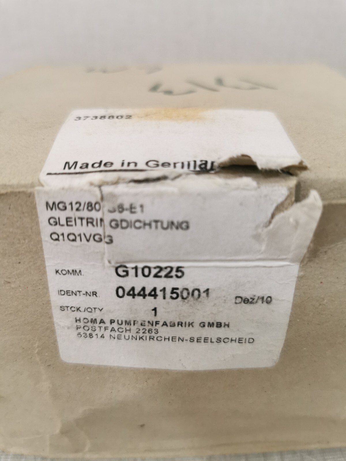 Unbranded Q1Q1GVG3 MG12/80 G5-E1 Q1Q1GVG3 GLEITRING DICHTUNG Mechanical shaft seal 7