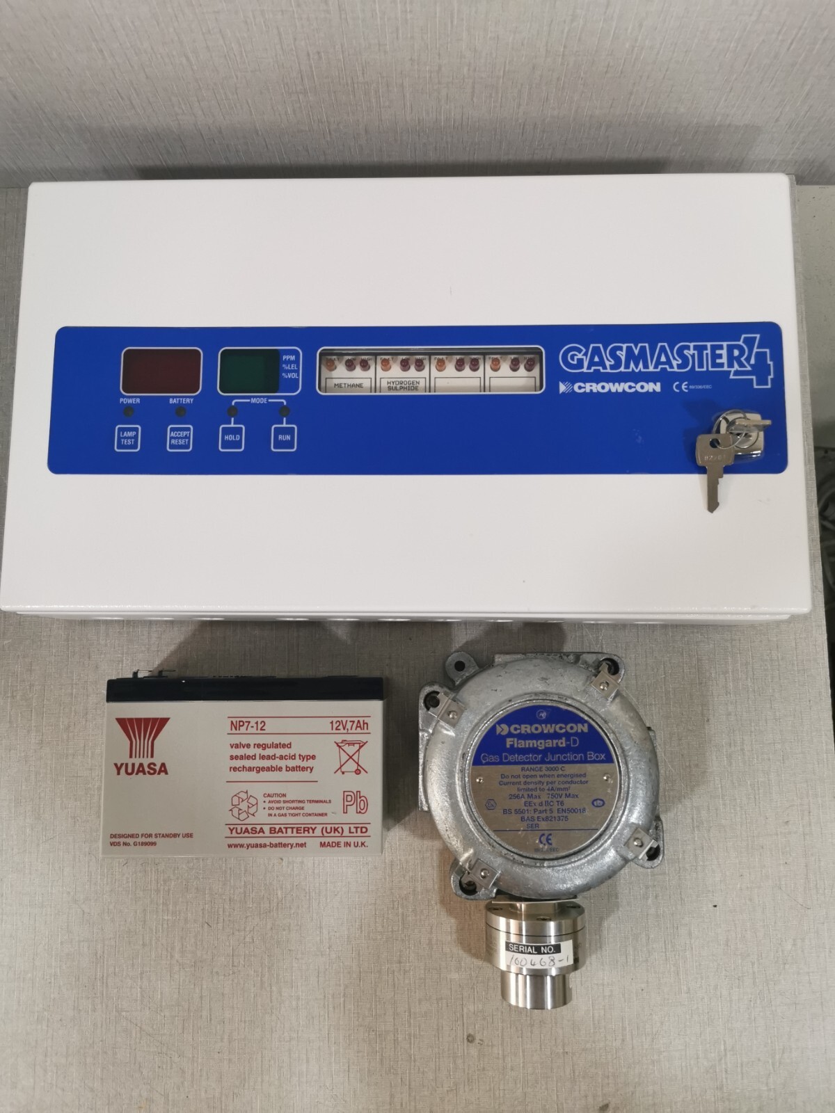CROWCON GASMASTER4 GAS/FIRE ALERT DETECTOR MONITOR SENSOR CONTROL FLAMGUARD D
