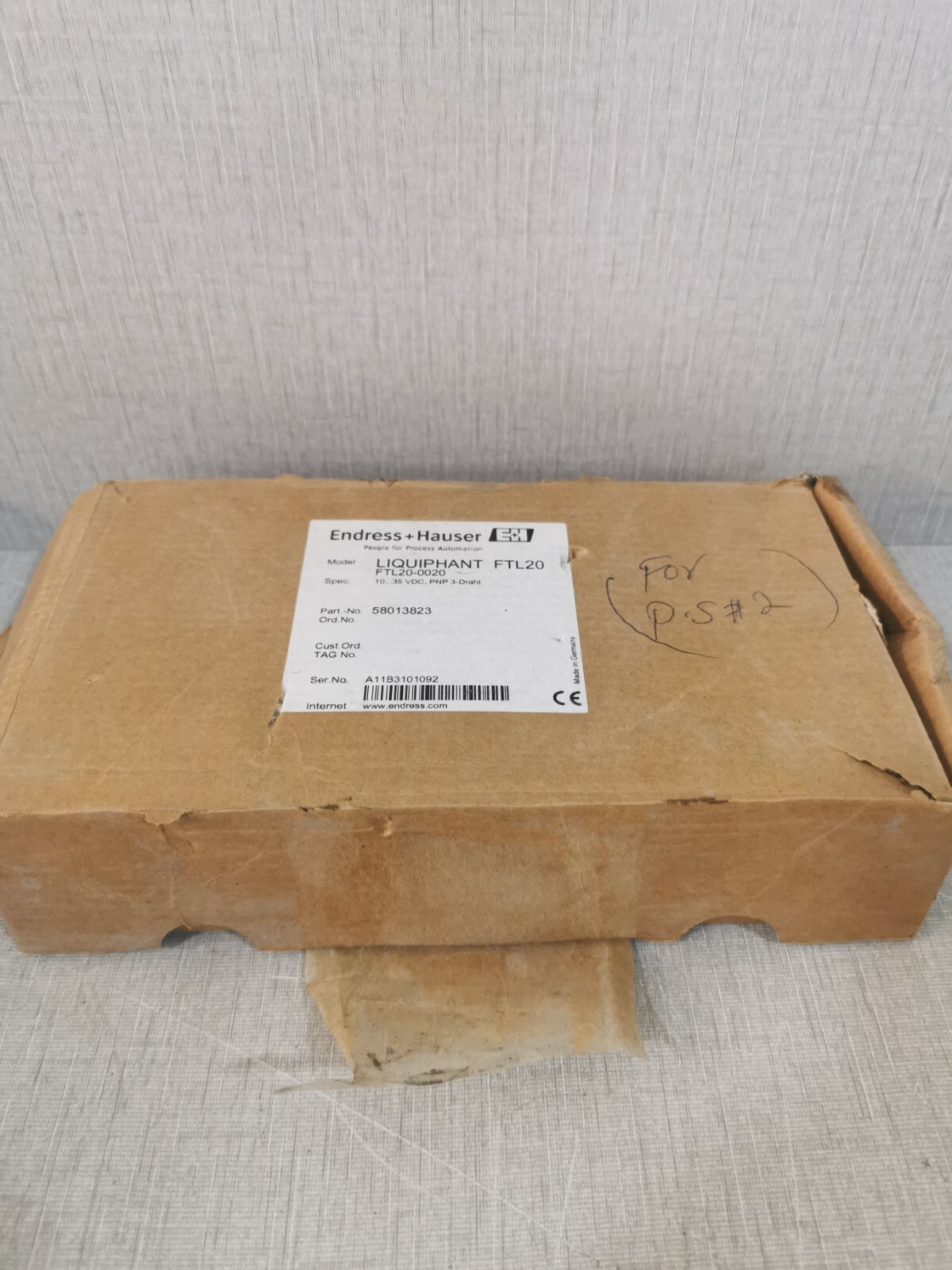 Endress+Hauser FTL20-0020 Endress+Hauser LIQUIPHANT T FTL20-0020 P/N 58013823 FTL20 7