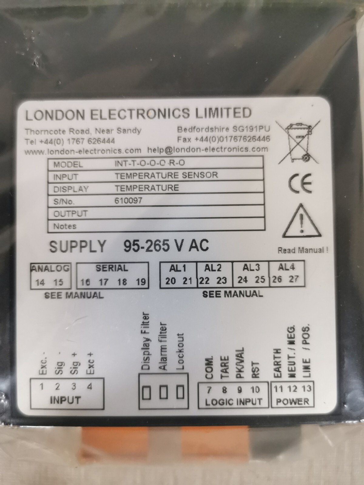 London Electronics INT-T-O-O-O-R-O London Electronics INT-T-O-O-O-R-O Temperature Sensor 6