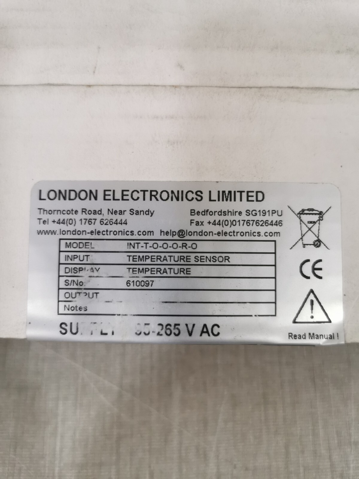 London Electronics INT-T-O-O-O-R-O London Electronics INT-T-O-O-O-R-O Temperature Sensor 10