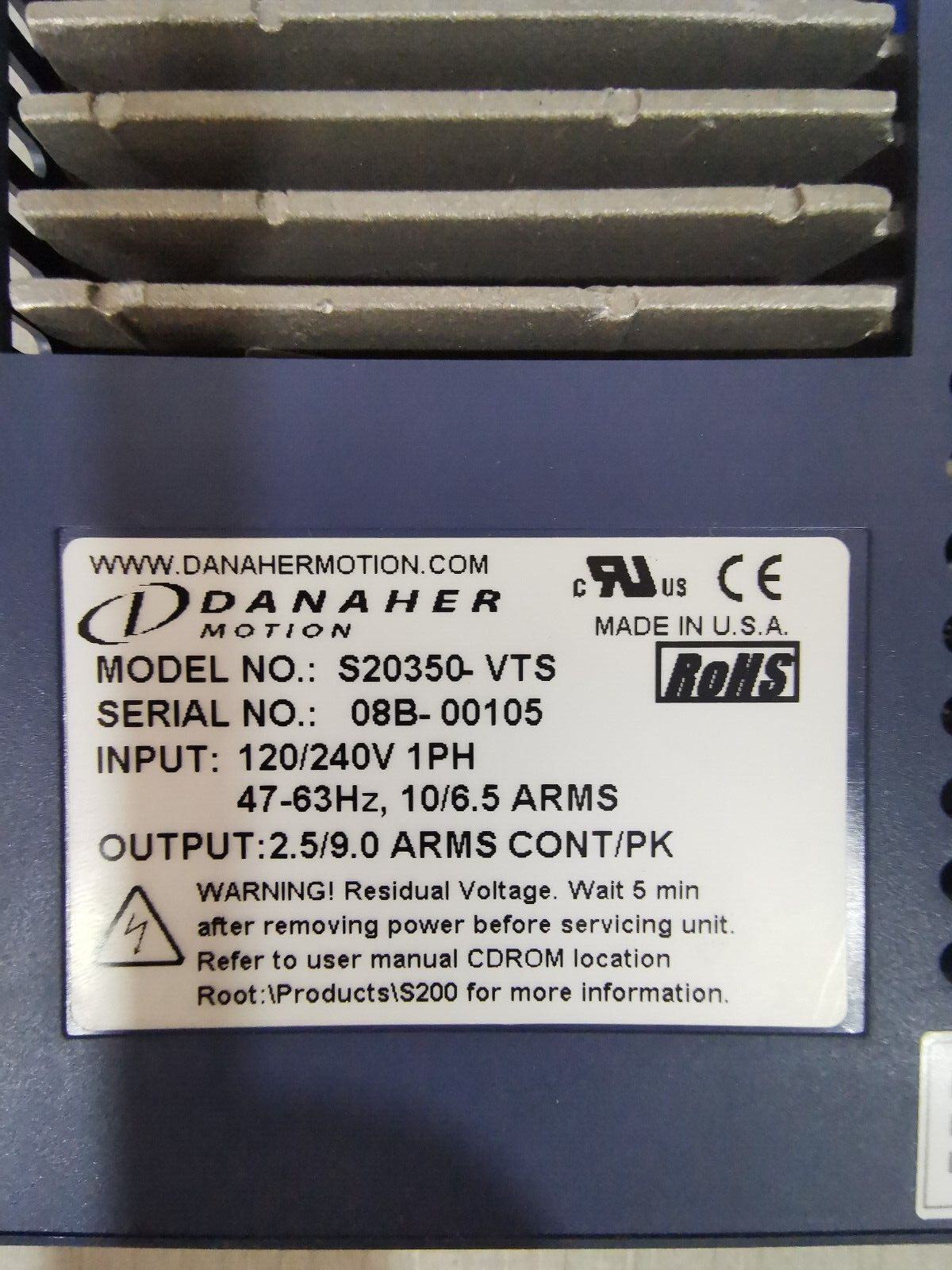 Kollmorgen S20350-VTS Kollmorgen S200 Series S20350-VTS SERVO DRIVE 2