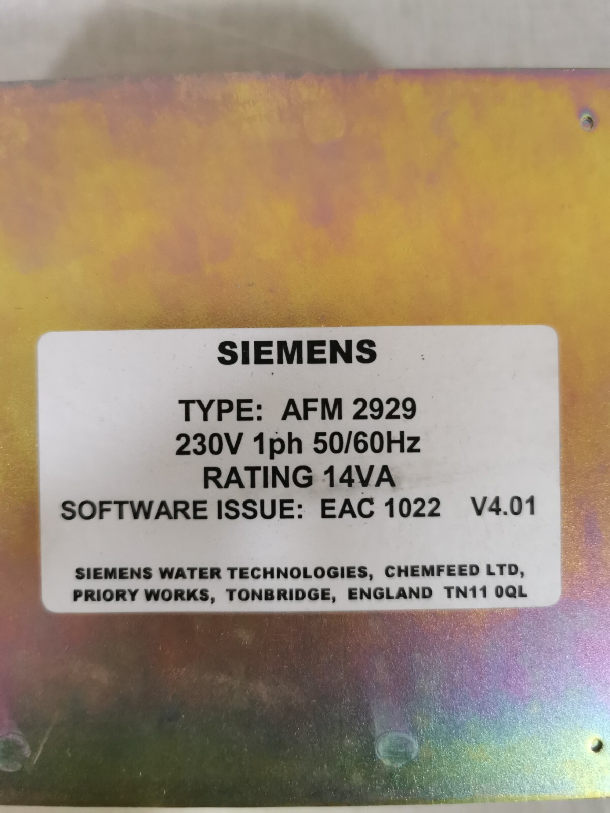Siemens AFM-2929 Siemens Wallace & Tiernan AFM 2929 5