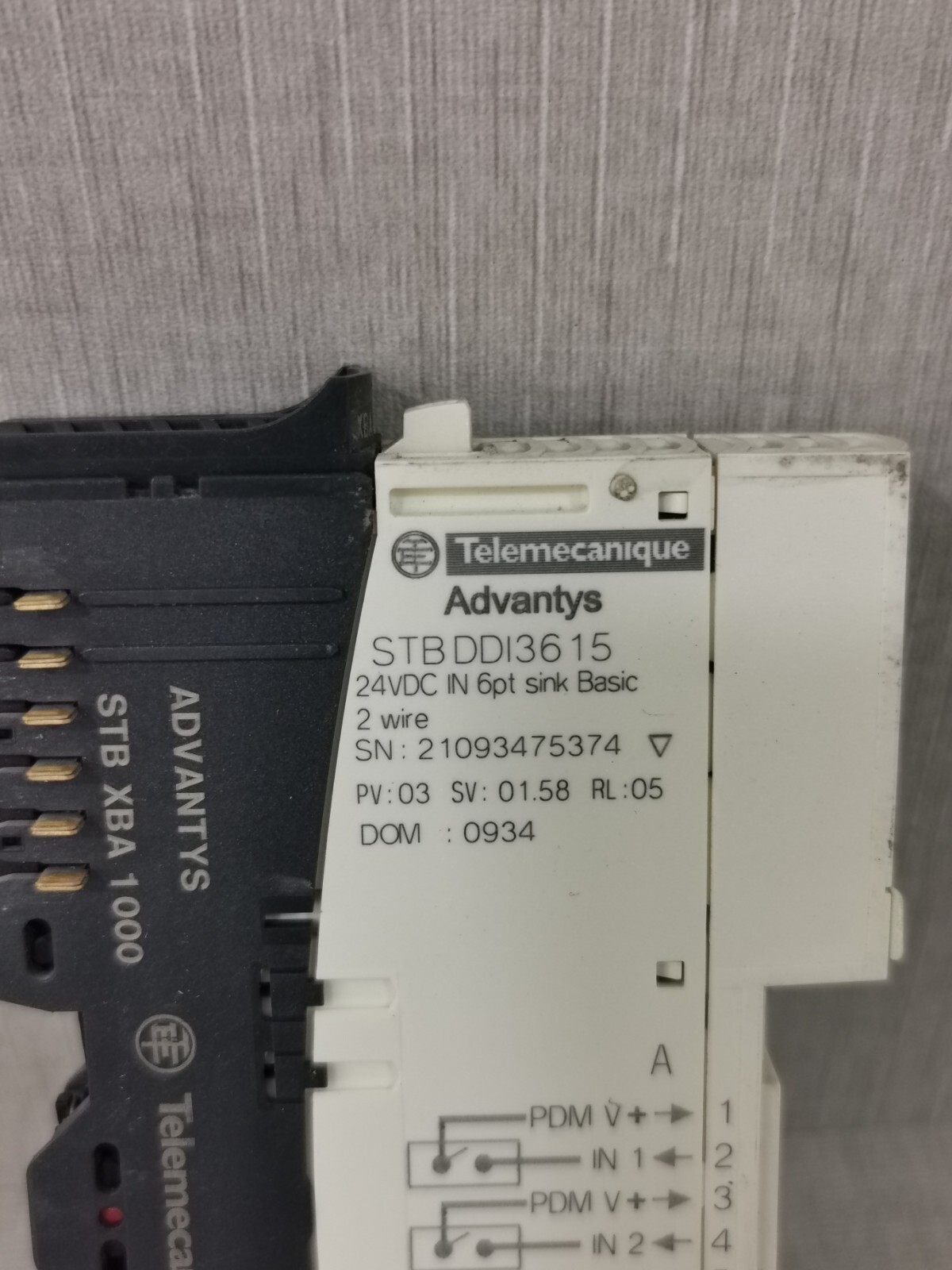 Schneider Electric XBA-1000 TELEMECANIQUE ADVANTYS BY SCHNEIDER STBDDI3615 W/ TELEMECANIQUE STB XBA 1000 4