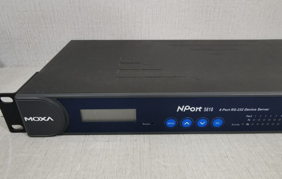Moxa NPORT-5610 MOXA NPort 5610-8 REV 3.1 Device Server 100-24OVAC 47-63HZ 212MA 2