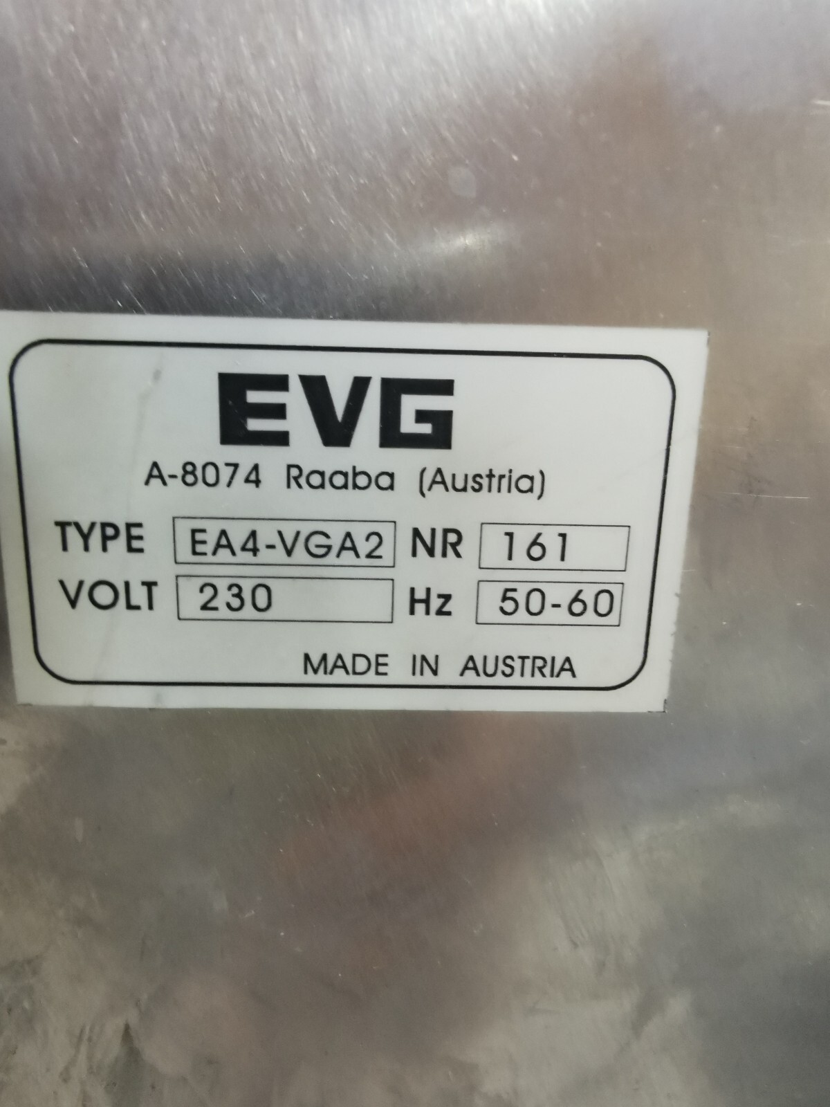 EVG NR-161 EVG EA4-VGA2 NR 161 OPERATOR PANEL 230V 2