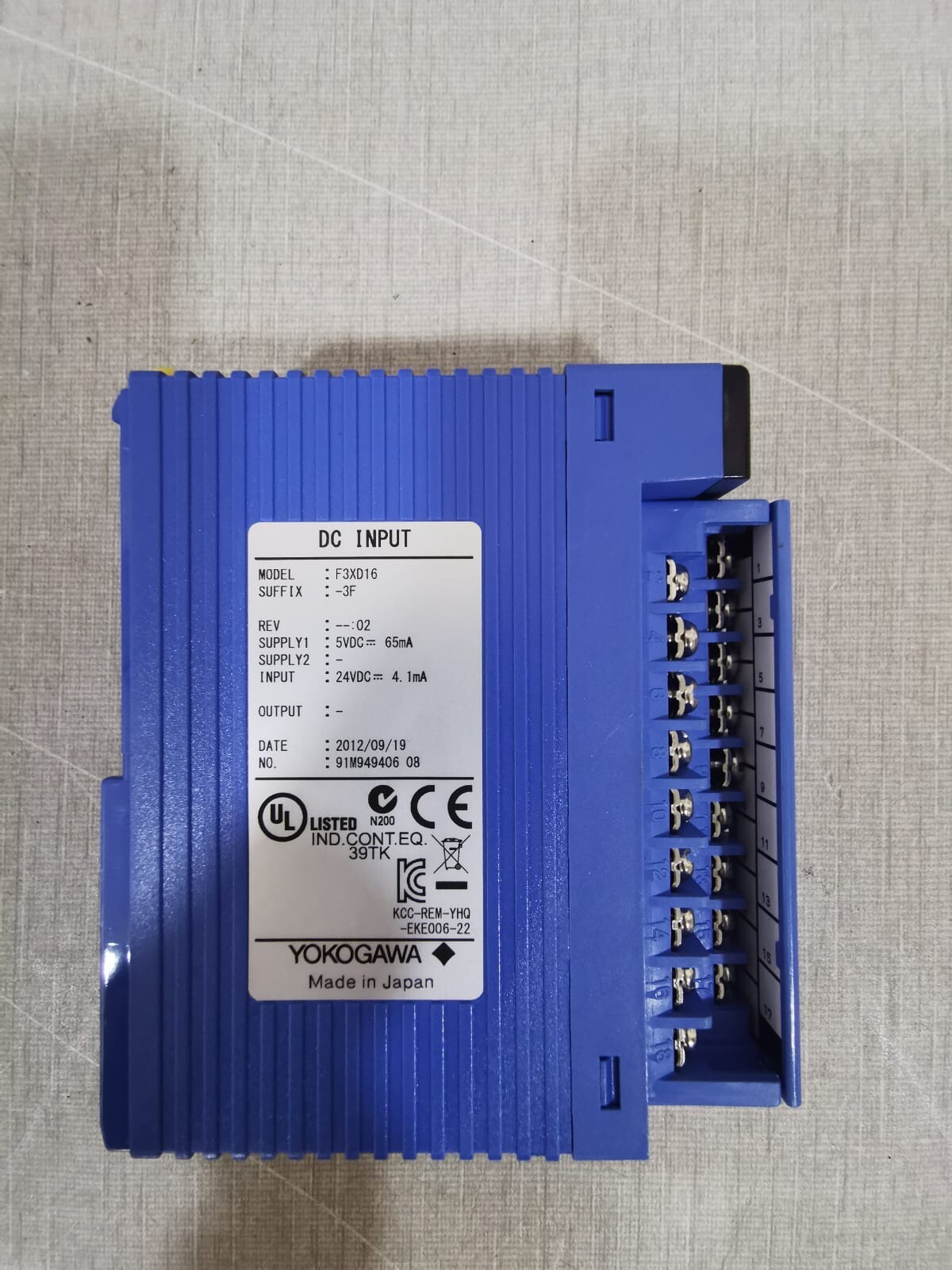 YOKOGAWA XD16-3F YOKOGAWA F3XD16 DC INPUT XD16-3F 2