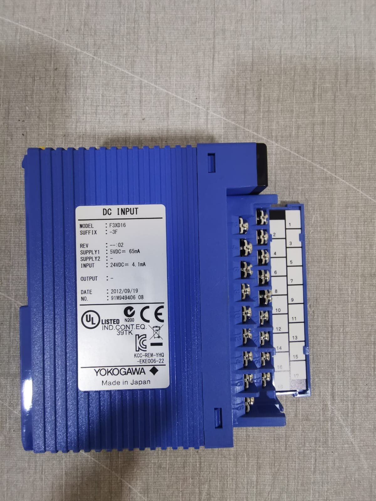 YOKOGAWA XD16-3F YOKOGAWA F3XD16 DC INPUT XD16-3F 5