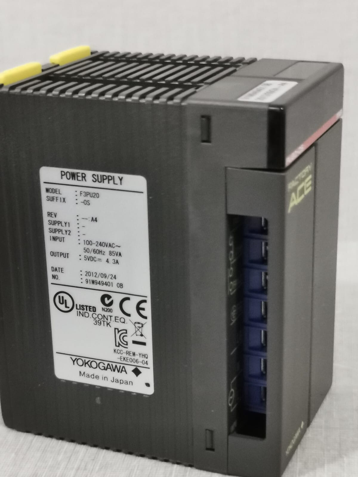 YOKOGAWA PU20-OS YOKOGAWA F3PU20 POWER SUPPLY PU20-OS 8