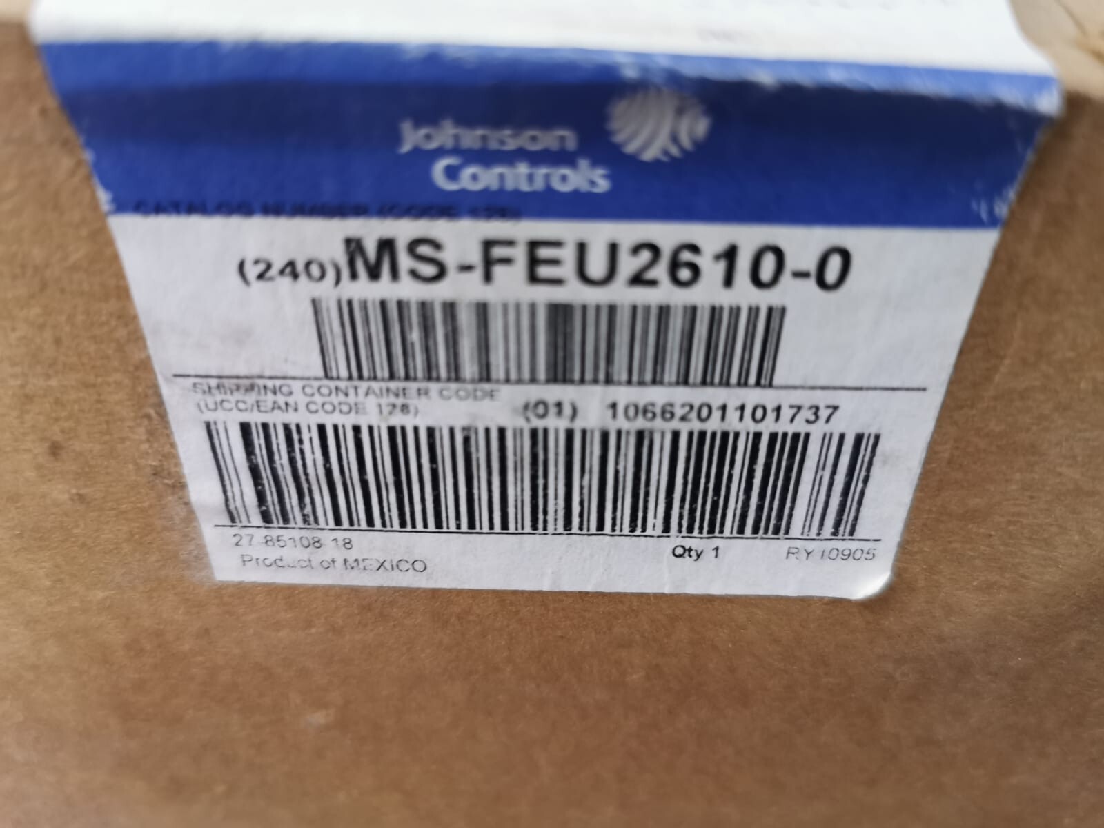 Johnson Controls MS-FEU2610-0 JOHNSON CONTROLS MS-FEU2610-0 PROGRAMMABLE CONTROLLER WIT 5