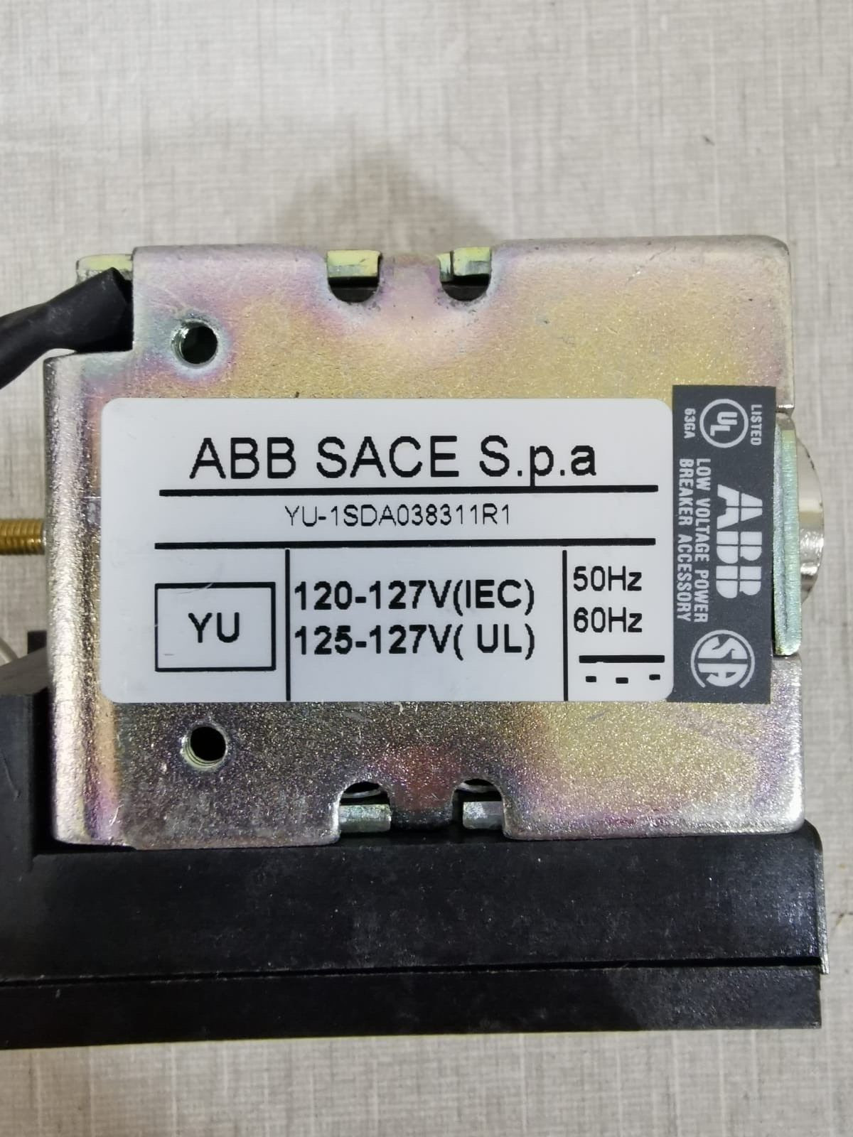 ABB YU-1SDA038311R1 ABB YU-1SDA038311R1 SHUNT UNDERVOLTAGE RELEASE FOR LOW VOLTAGE BREAKER SACE 2