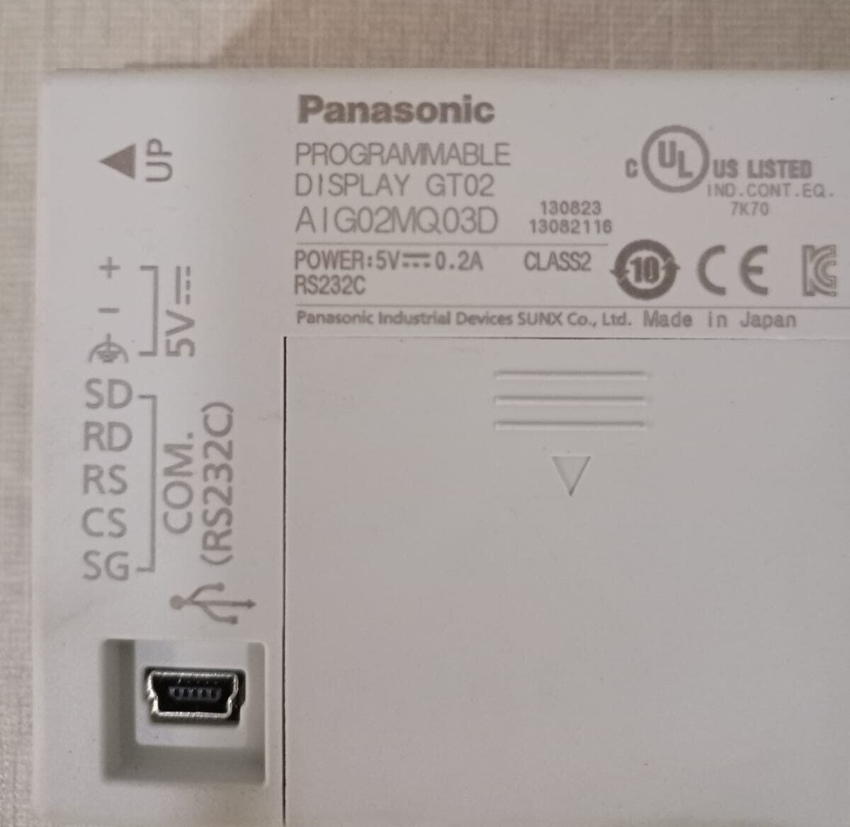 Panasonic GT02AIG02MQ03D Panasonic GT02AIG02MQ03D Programmable Display 6