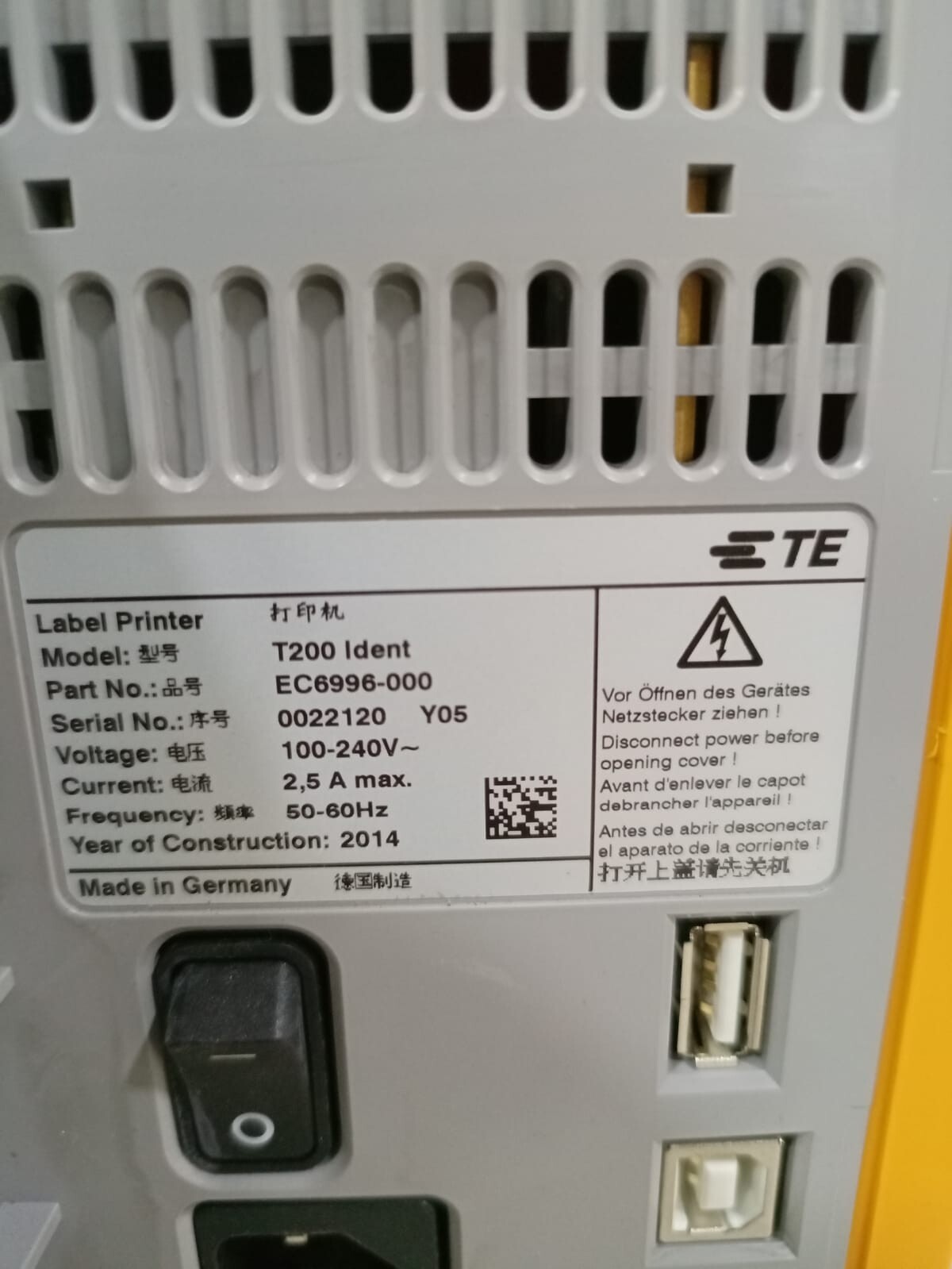 TE Connectivity T200 TE Connectivity T200 Ident Standard Printer 3