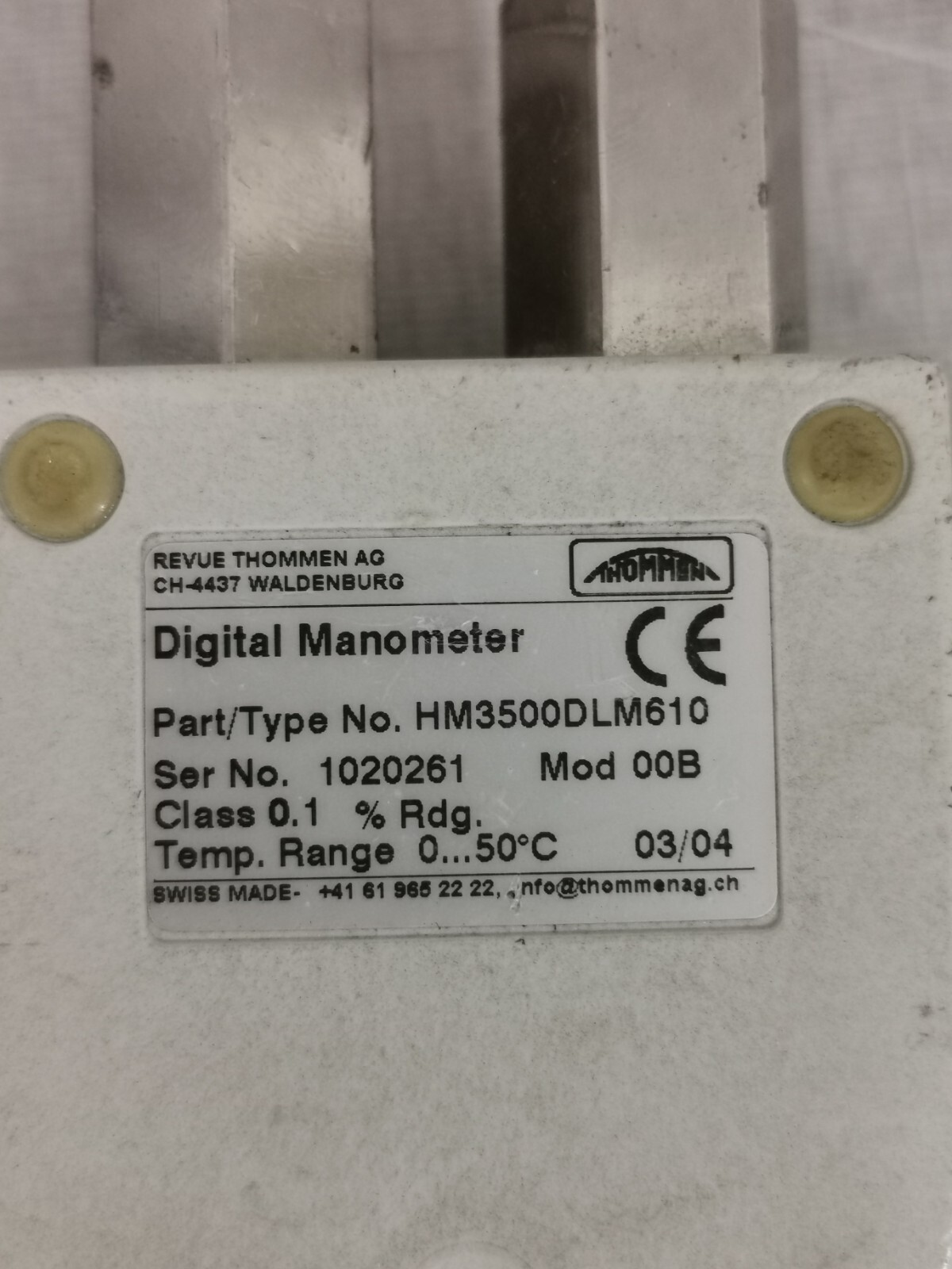 Digital HM3500DLM610 THOMMEN HM3500DLM610 Digital Manometer 2