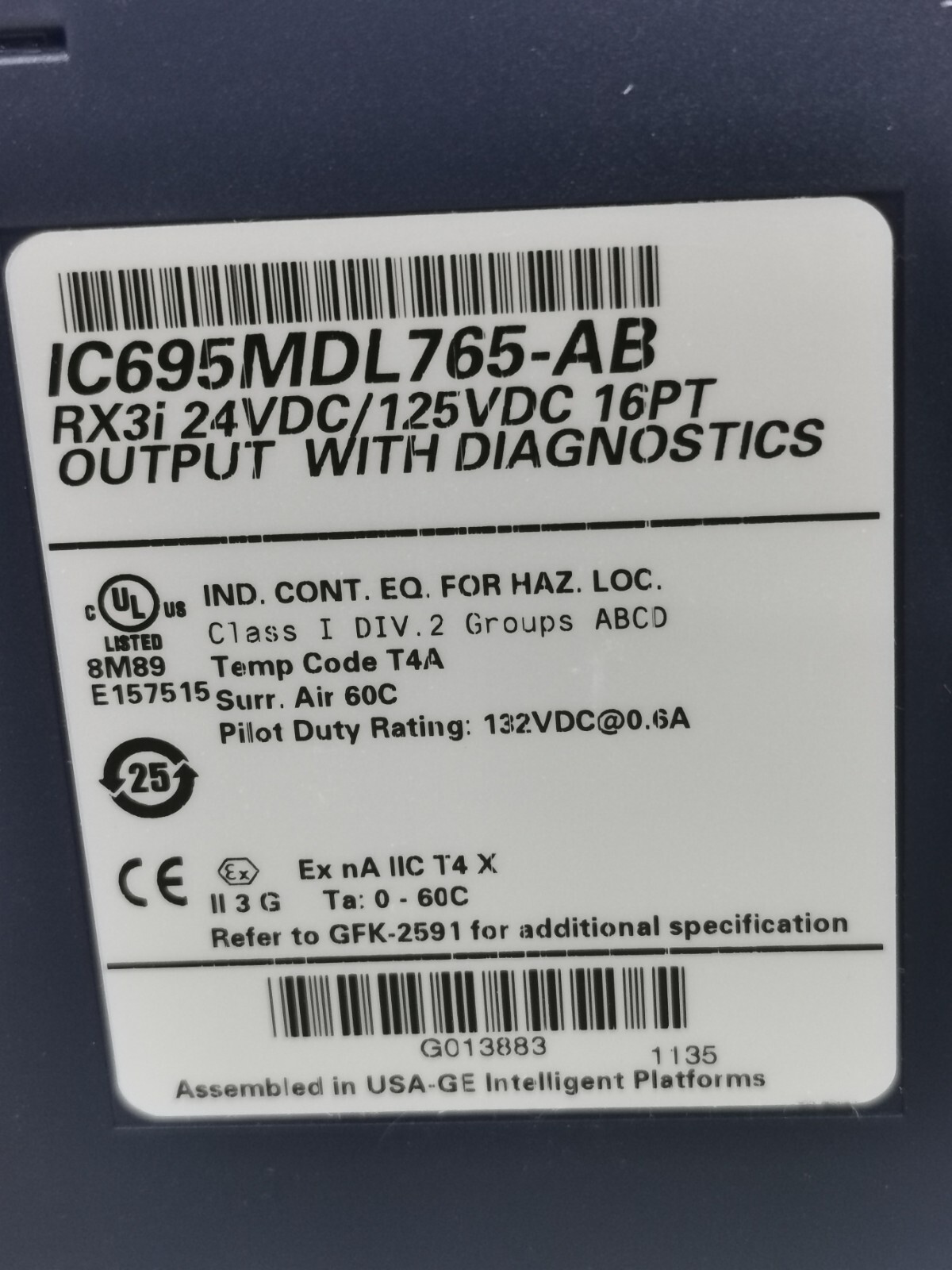GE Fanuc IC695MDL765-AB GE FANUC IC695MDL765-AB RX3i 24VDC/125VDC 16PT OUTPUT WITH DIAGNOSTICS 4