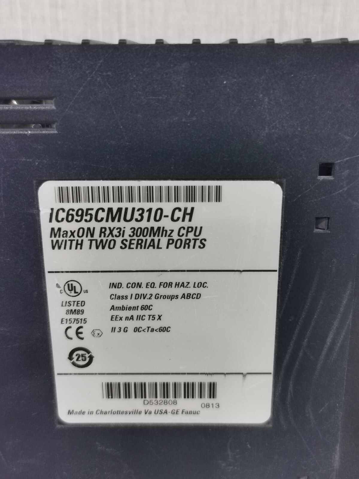 GE Fanuc IC695CMU310-CH GE FANUC IC695CMU310-CH MaxOn RX3i 300MhZ CPU WITH TWO SERIAL PORTS 2