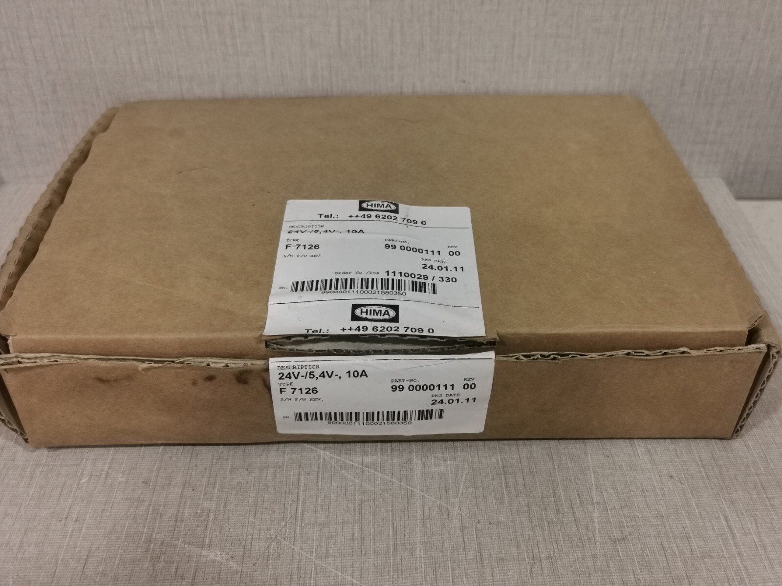 HIMA 99 0000111 REV 00 HIMA F 7126 MODULE 99 0000111 REV 00 24V-/5-,10A- NEW WITH FILTHY BOX 8