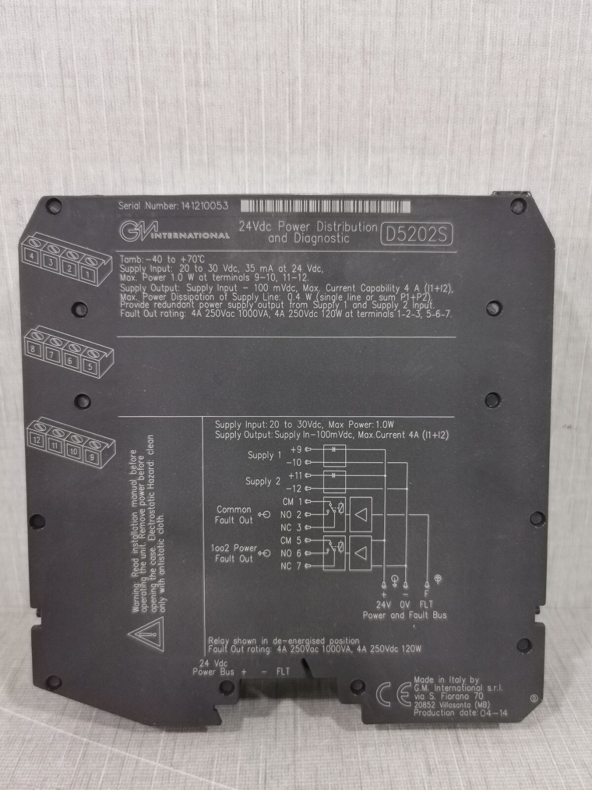 GM INTERNATIONAL D5202S SIL GM INTERNATIONAL D5202S SIL 24VDC POWER DISTRIBUTION 3