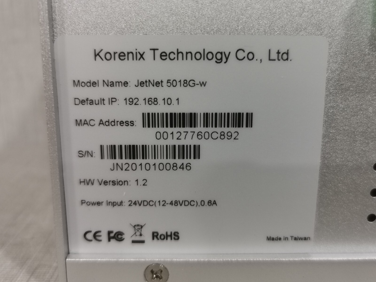 Korenix JetNet 5018G-w Korenix JETNET Compact Ethernet Switch JetNet 5018G-w 3
