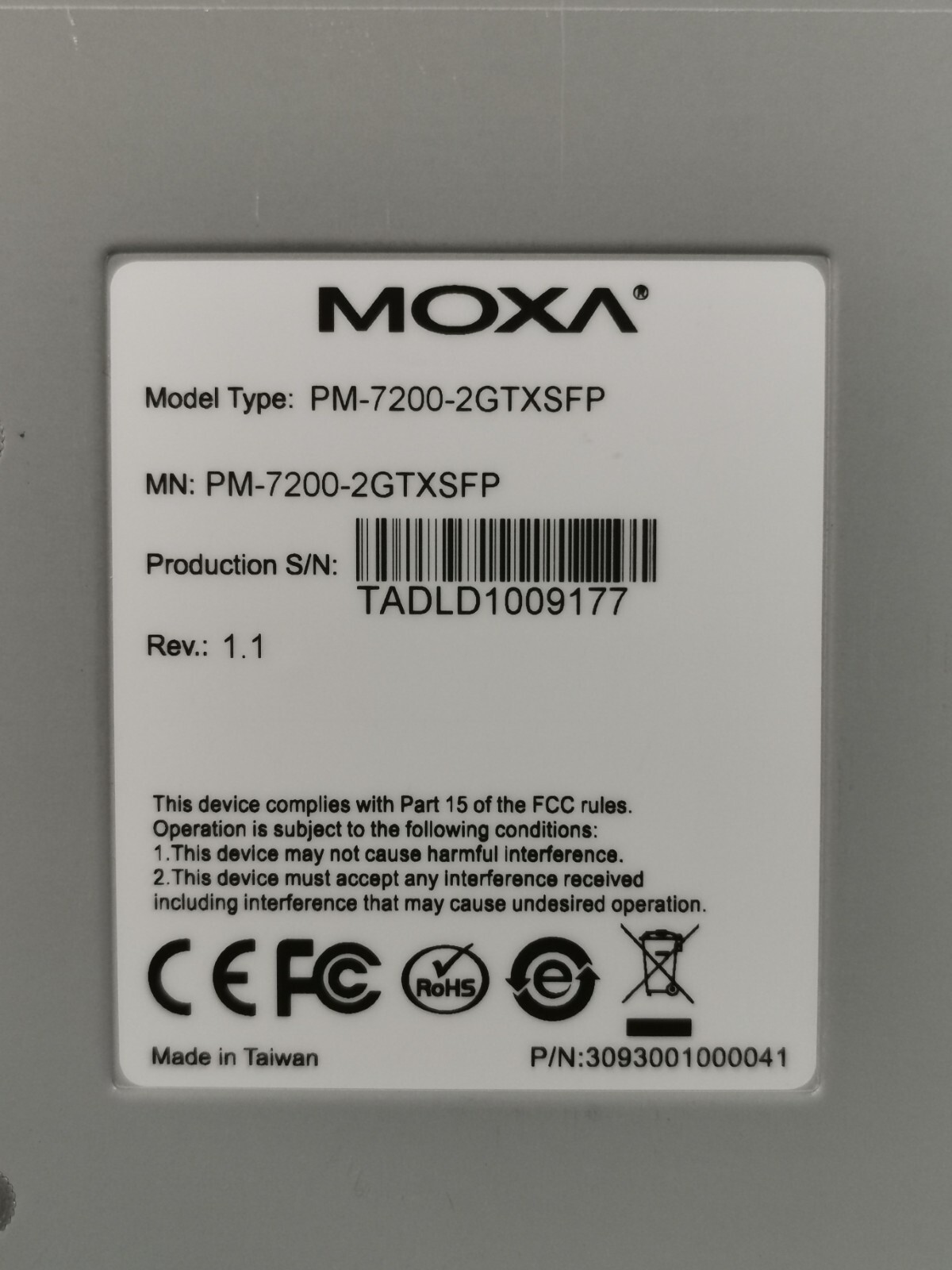 Moxa PM-7200-2GTXSFP-2CTXSFP MOXA PM-7200-2GTXSFP-2CTXSFP REV.1.1 Industrial Ethernet Switch 3