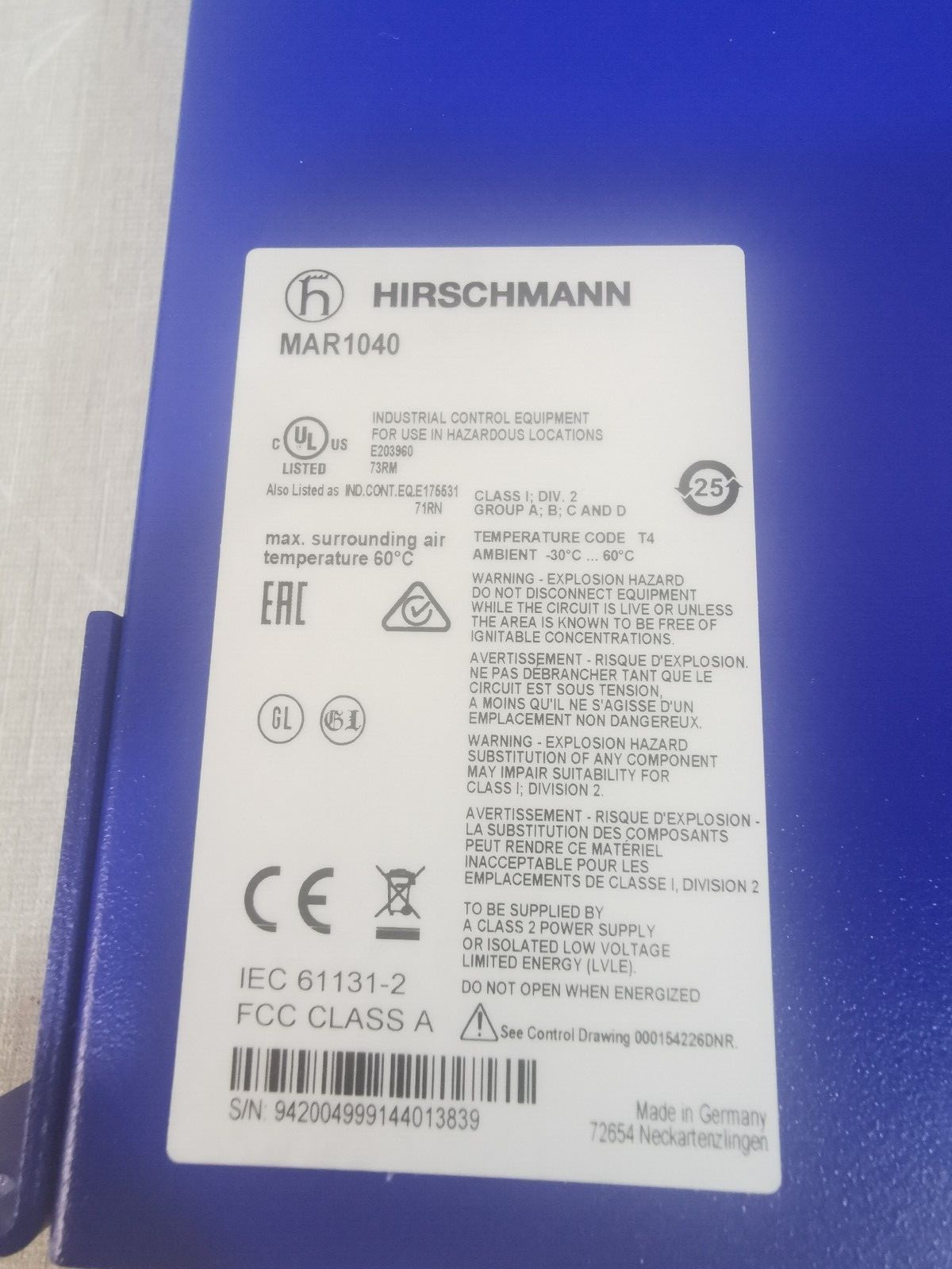 Hirschmann MAR1040 Hirschmann MAR1040 INDUSTRIAL ETHERNET MAR1040-4C4C4C4C9999SLLHPHH09 0.10 6
