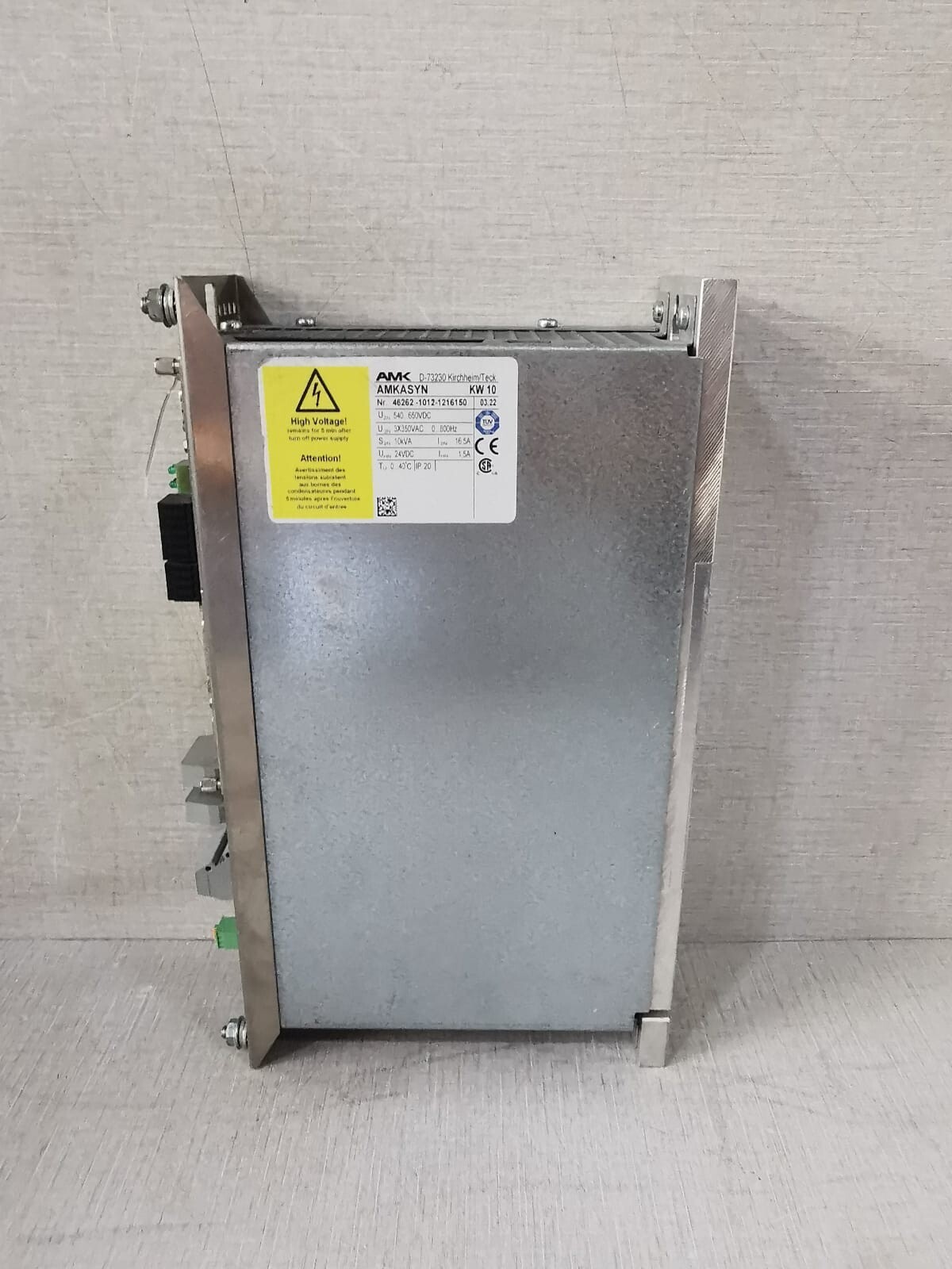 AMK D-73230 KIRCHHEIM/TECKPOWER AMK KW 10 AMKASYN D-73230 KIRCHHEIM/TECKPOWER SUPPLY 24VDC 8