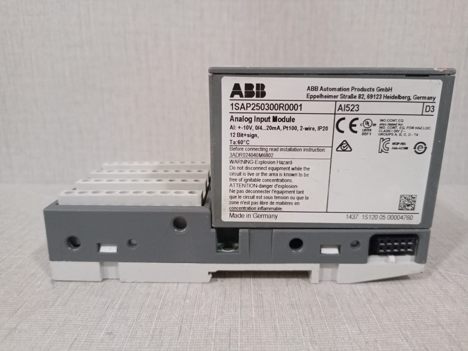 ABB 1SAP250300R0001 ABB AI523 Analog Input Module 1SAP250300R0001 2