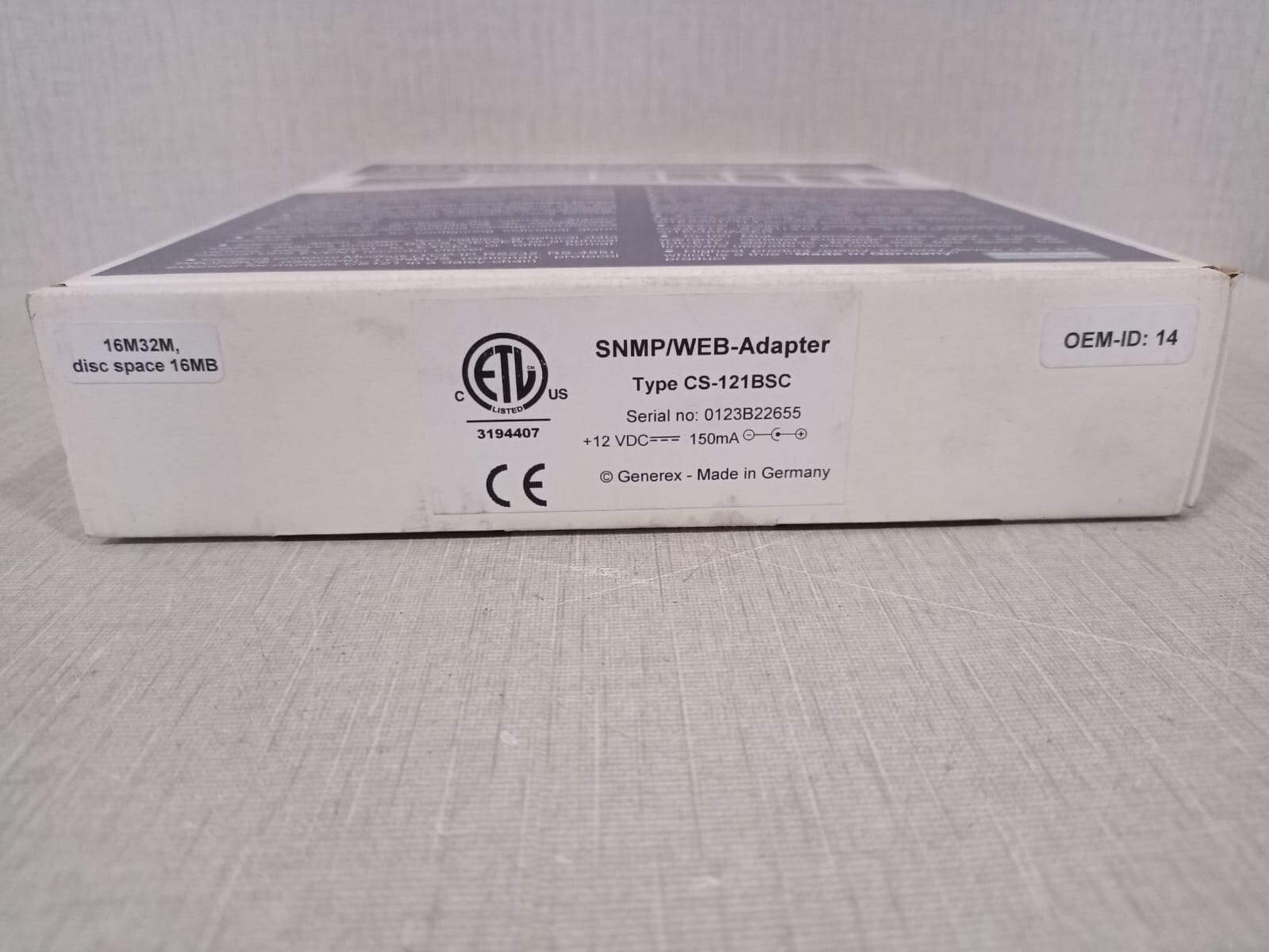 GENEREX MC 7857.421 GENEREX CS121BSC HW131 RITTAL PMC 7857.421 SNMP/WEB -ADAPTER 6