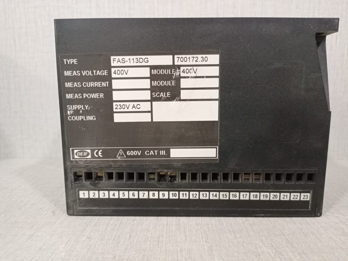 DEIF 700172.30 DEIF FAS-113DG 700172.30 230VAC 400V Controller Synchronizer- W/O FRONT COVER 3