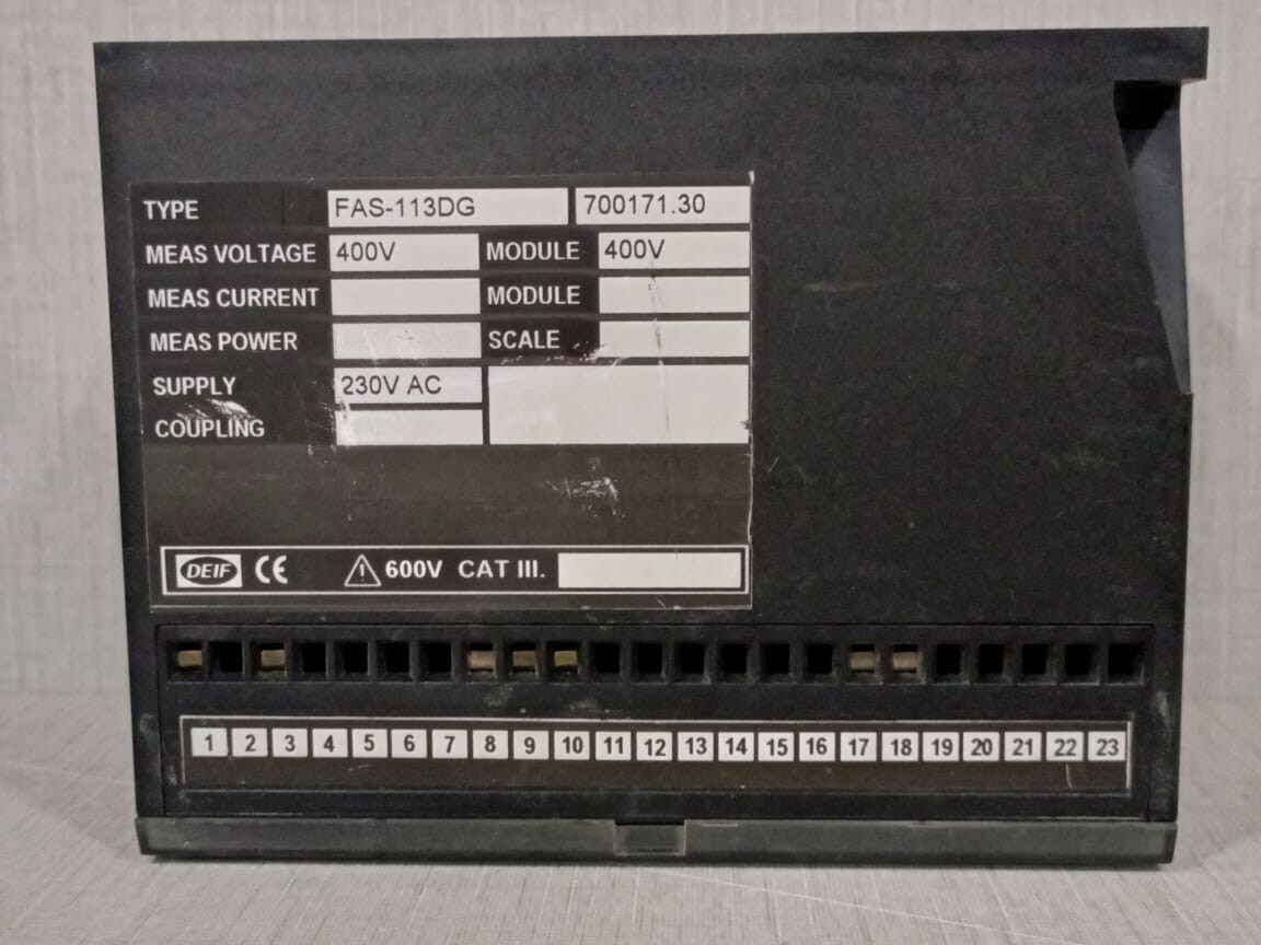 DEIF 700171.30 DEIF FAS-113DG CONTROLLER SYCHRONIZER 700171.30 400V 230VAC 2