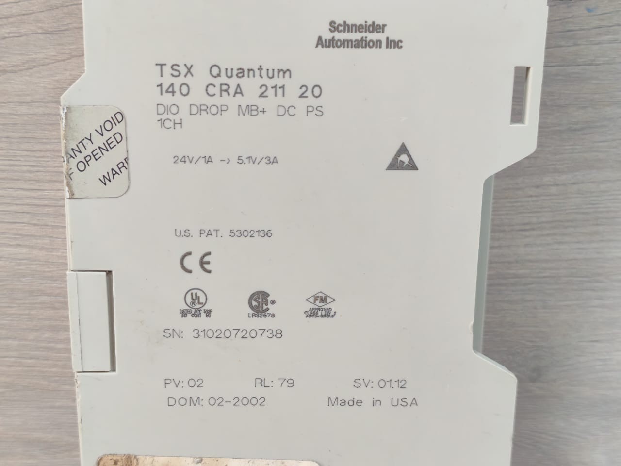 Schneider Electric CRA-211-20 Schneider Electric 140 CRA 211 20 TSX Quantum Power Supply 24V - WITHOUT COVER 9